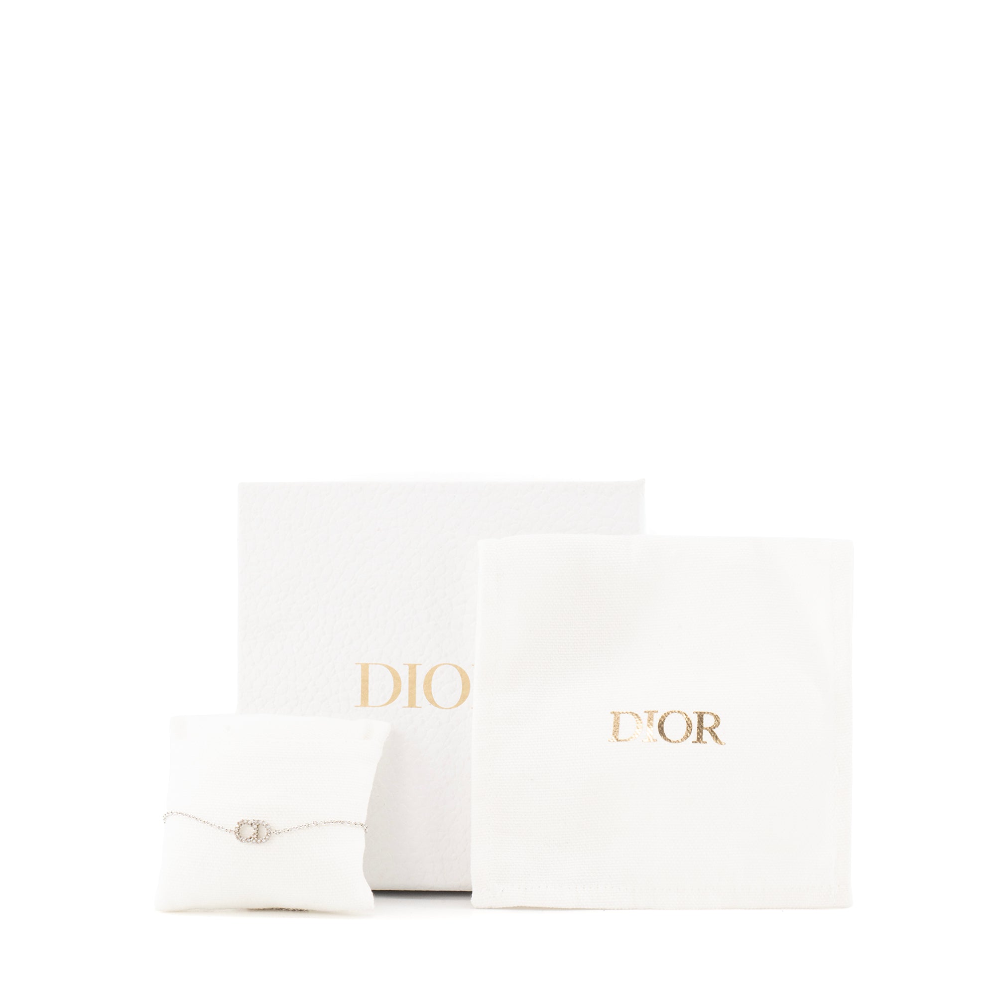 DIOR - Bracelet CD PM Dior en métal et strass argenté