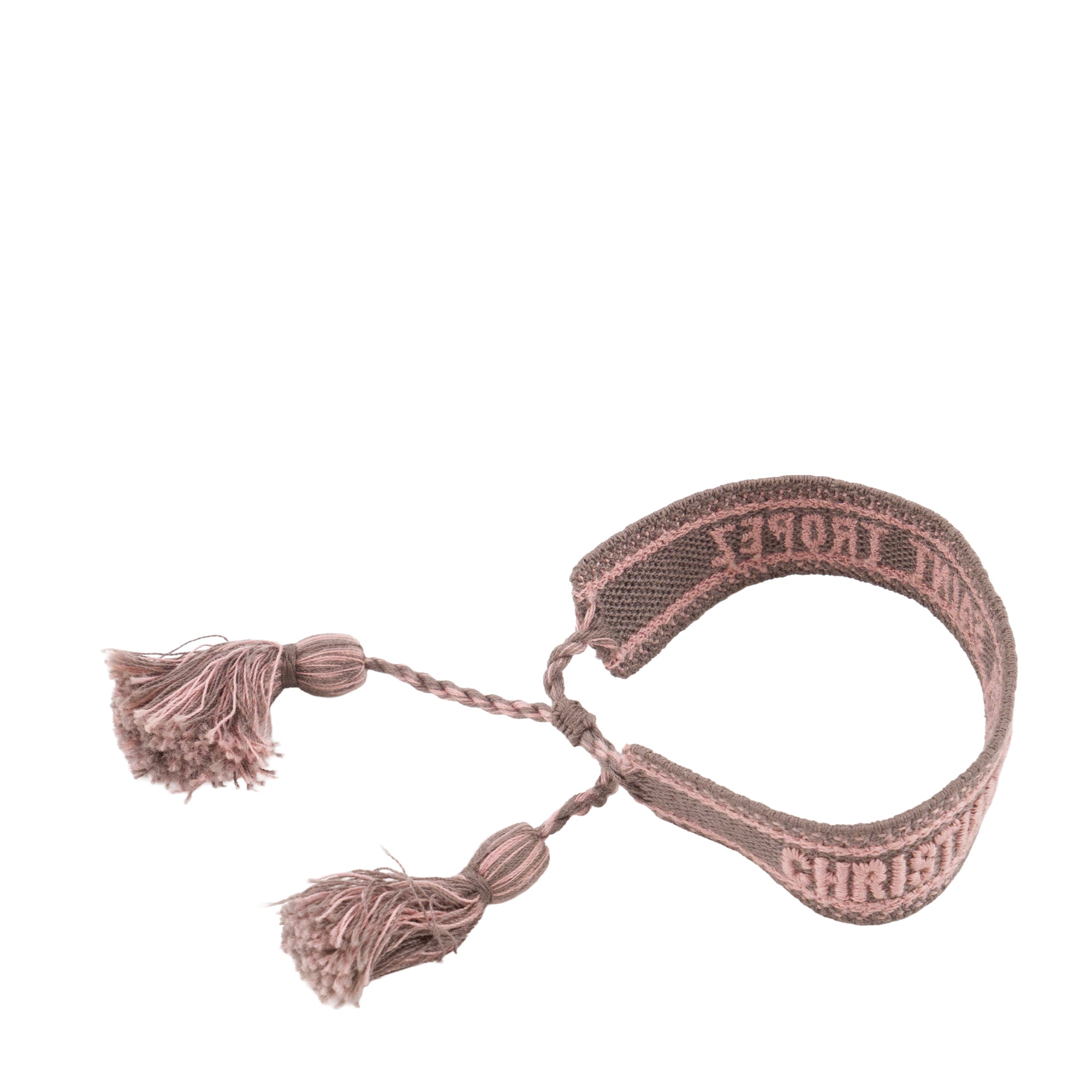DIOR - Bracelet Saint Tropez Dior en coton rose et gris