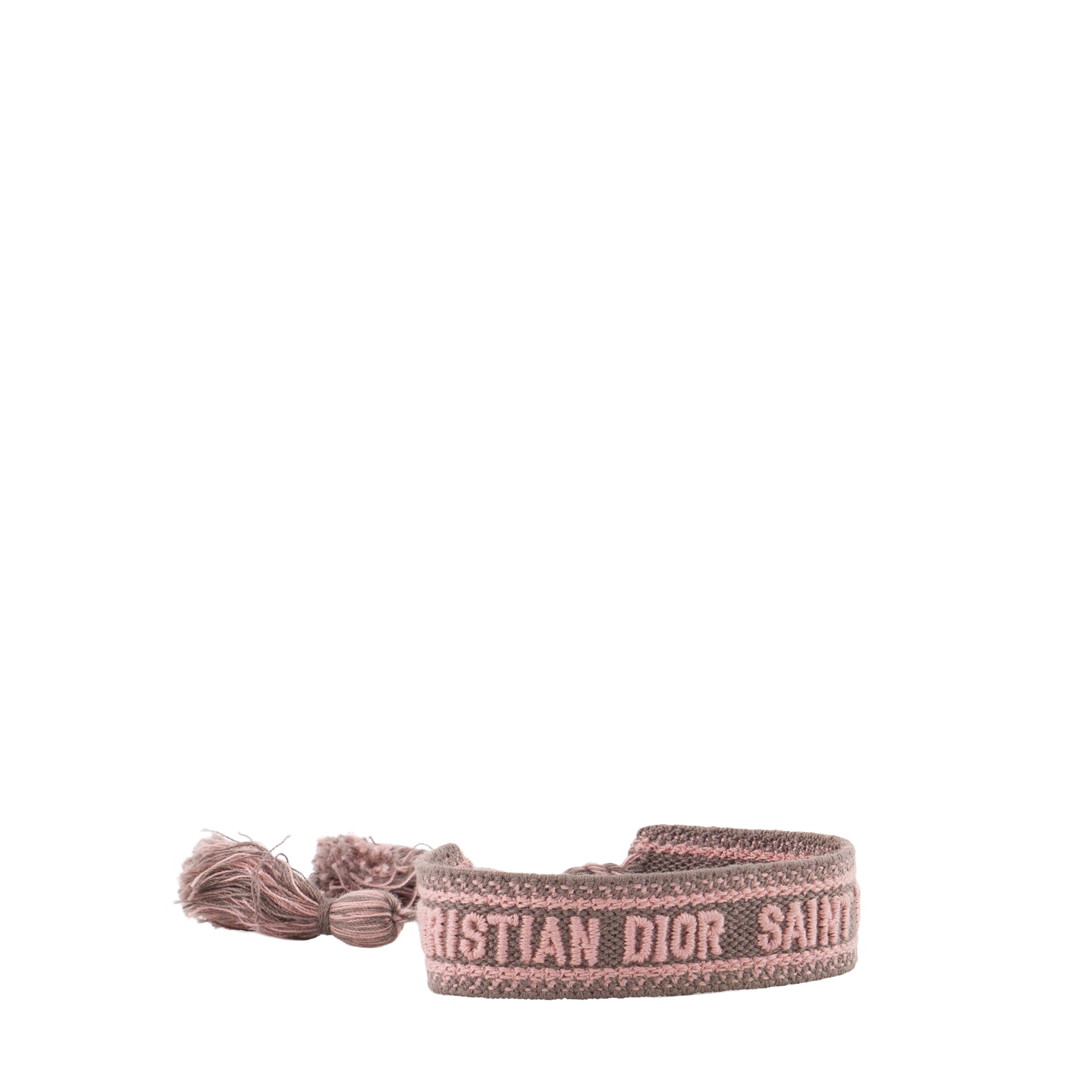 DIOR - Bracelet Saint Tropez Dior en coton rose et gris