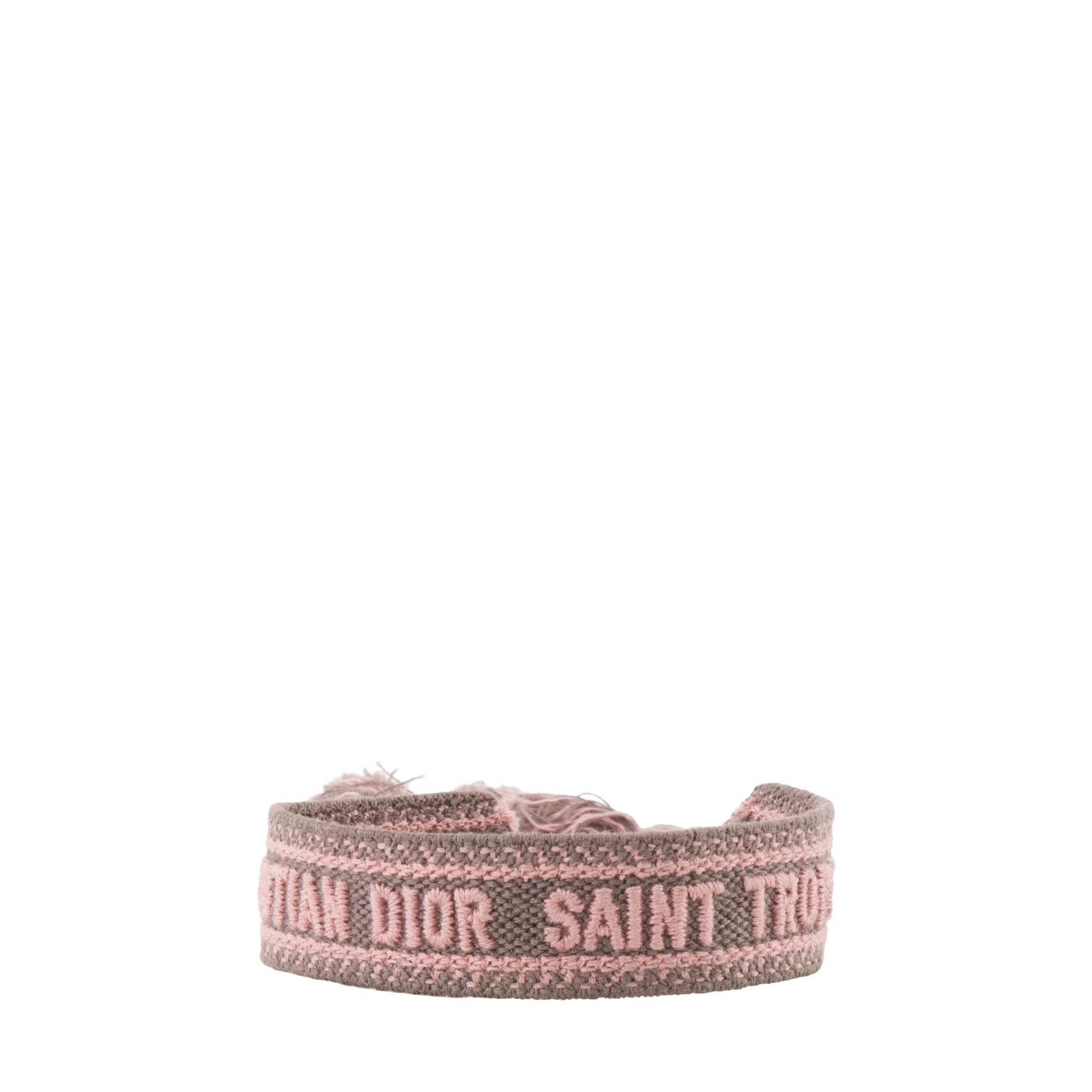 DIOR - Bracelet Saint Tropez Dior en coton rose et gris