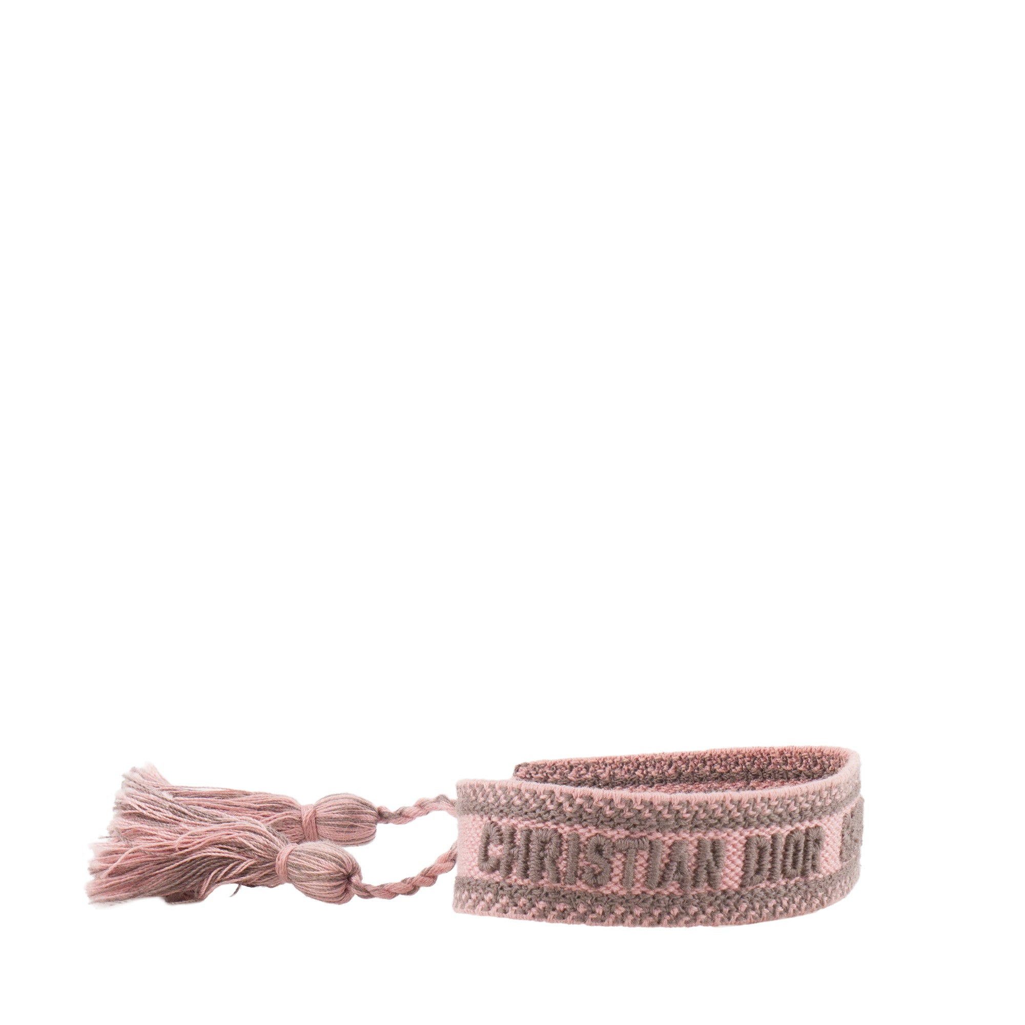 DIOR - Bracelet Saint Tropez Dior en coton rose et gris