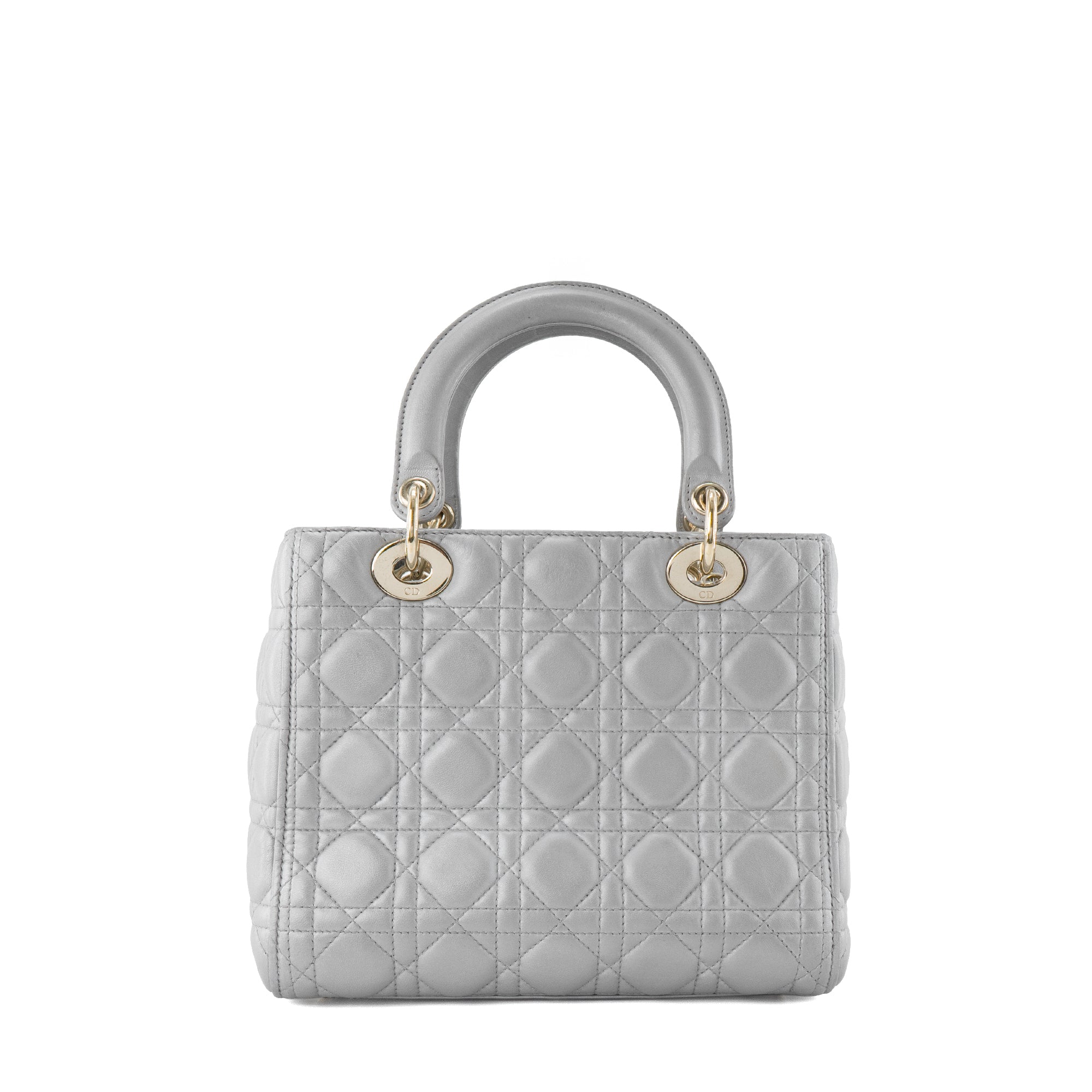 DIOR - Sac Lady Dior medium Dior en cuir cannage argenté