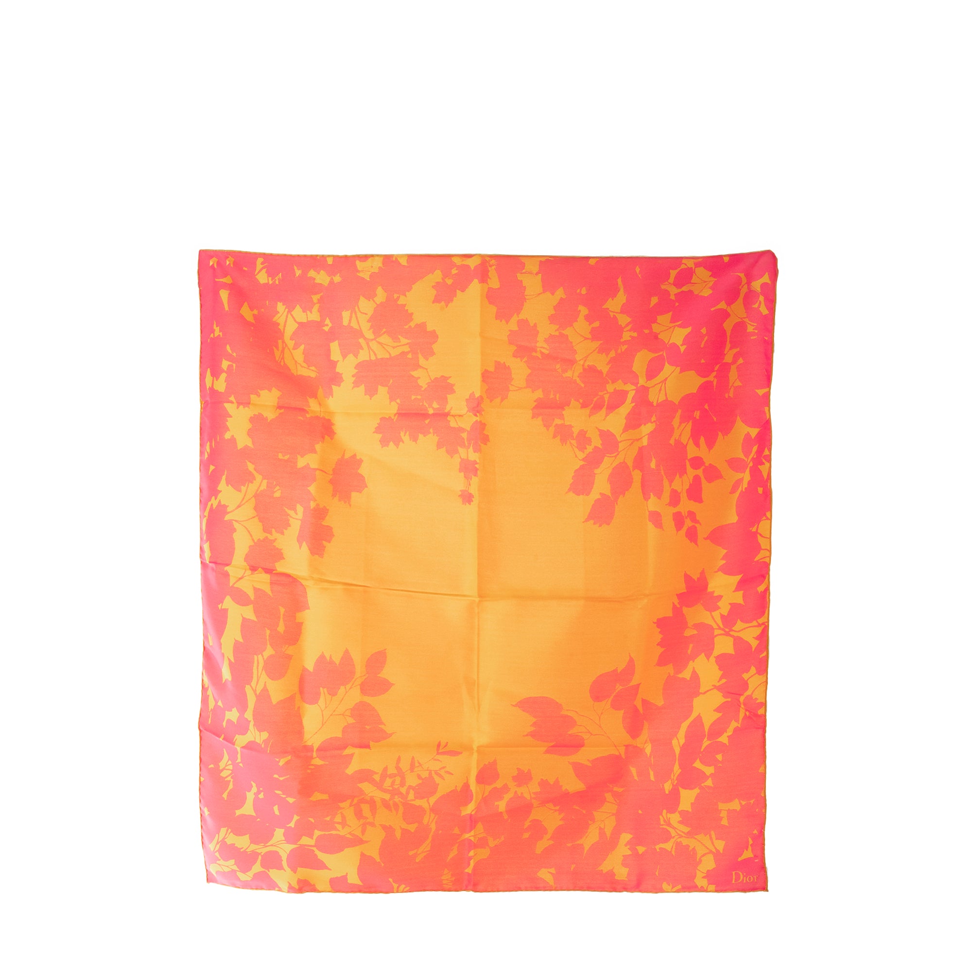 DIOR - Carré 70 Square Evergreen Dior en soie jaune et rose