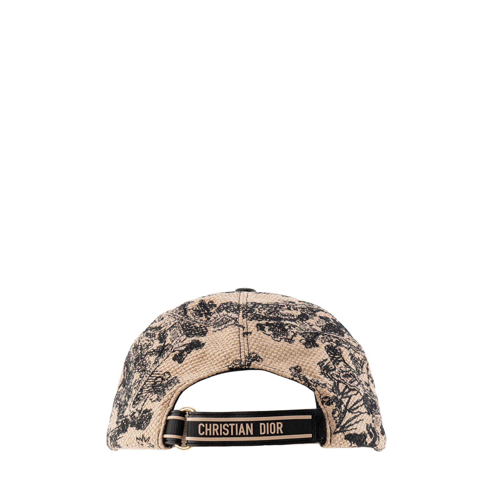 DIOR - Casquette D-Player Dior en toile de jouy beige et noir (T58)