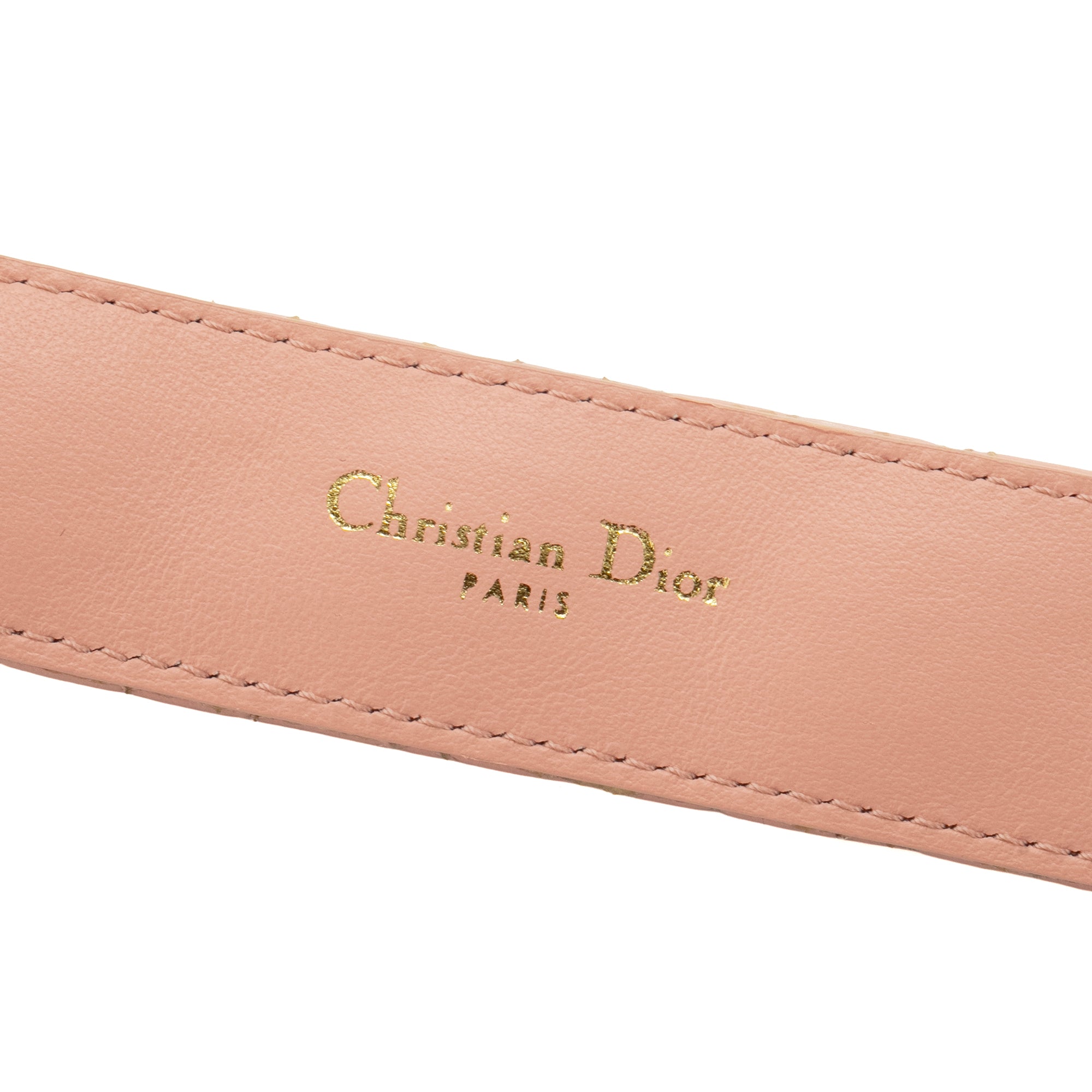 DIOR - Ceinture 30 Montaigne Dior en cuir cannage rose (T70)