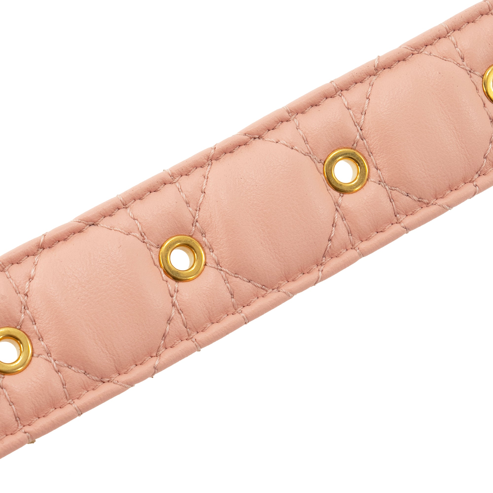 DIOR - Ceinture 30 Montaigne Dior en cuir cannage rose (T70)