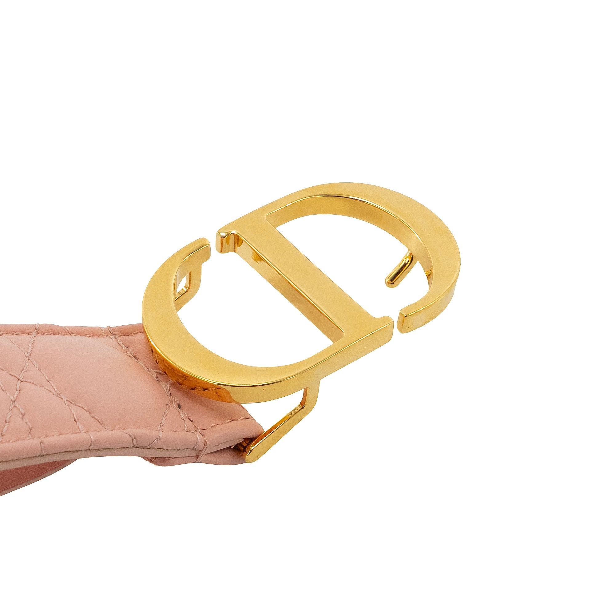 DIOR - Ceinture 30 Montaigne Dior en cuir cannage rose (T70)