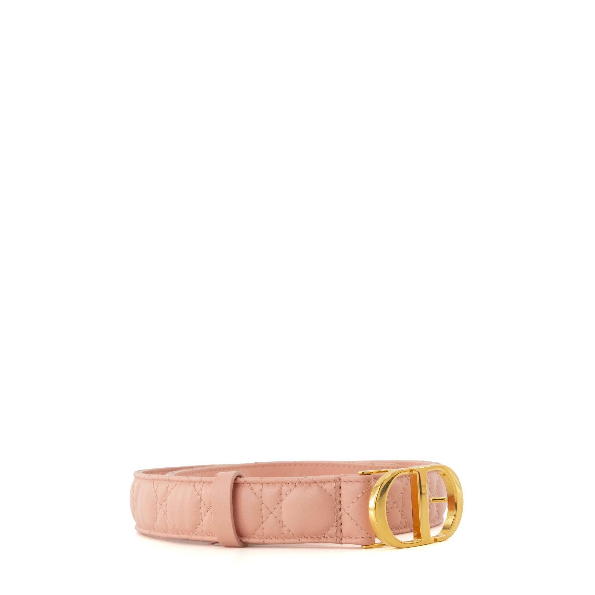 DIOR - Ceinture 30 Montaigne Dior en cuir cannage rose (T70)