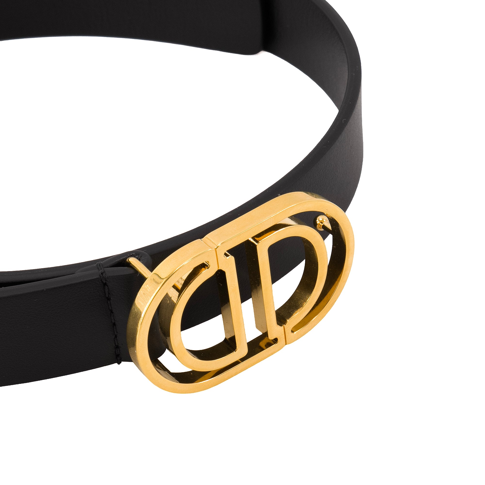 DIOR - Ceinture 30 Montaigne Dior en cuir noir (T70)