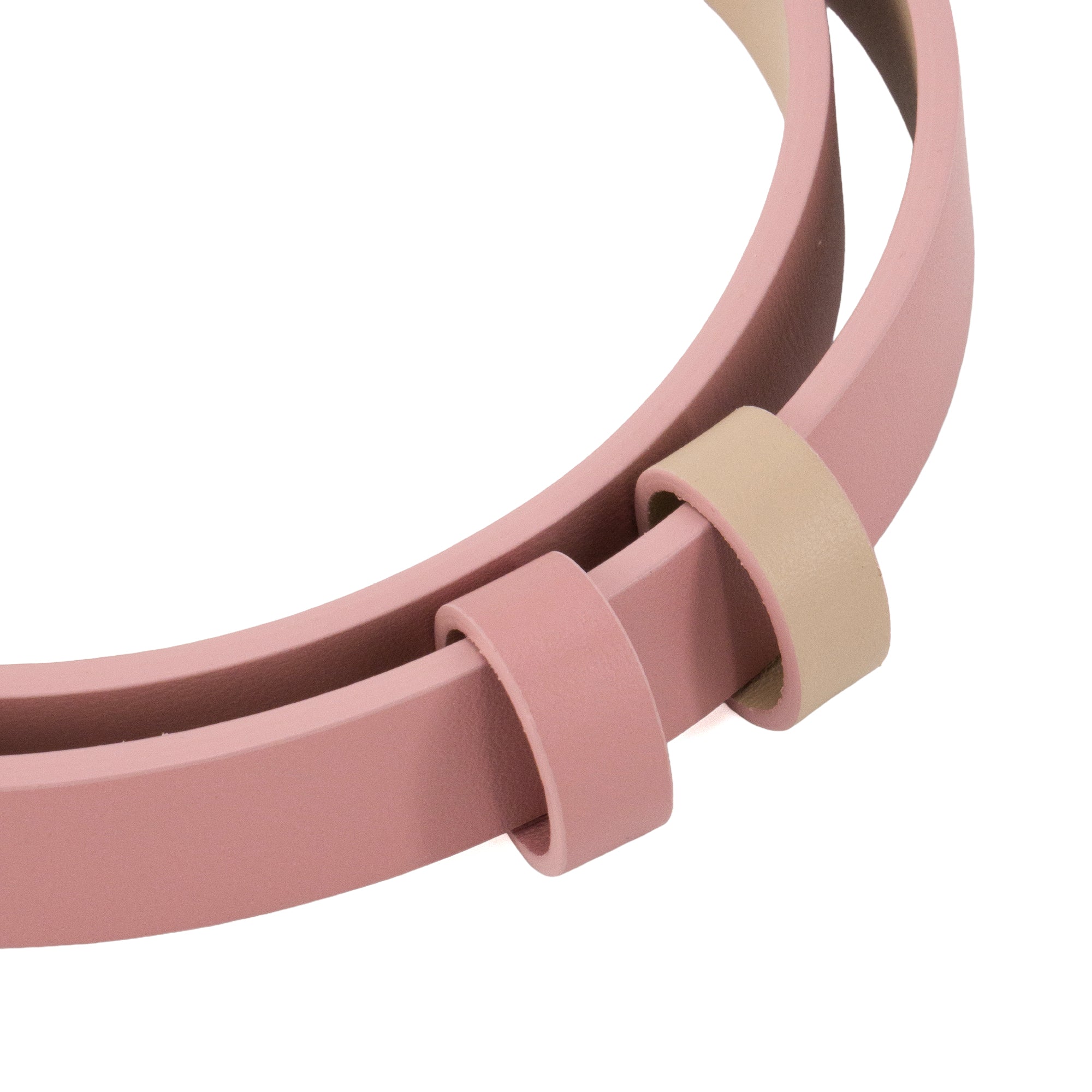 DIOR - Ceinture 30 Montaigne réversible Dior en cuir lisse rose et beige (T80)