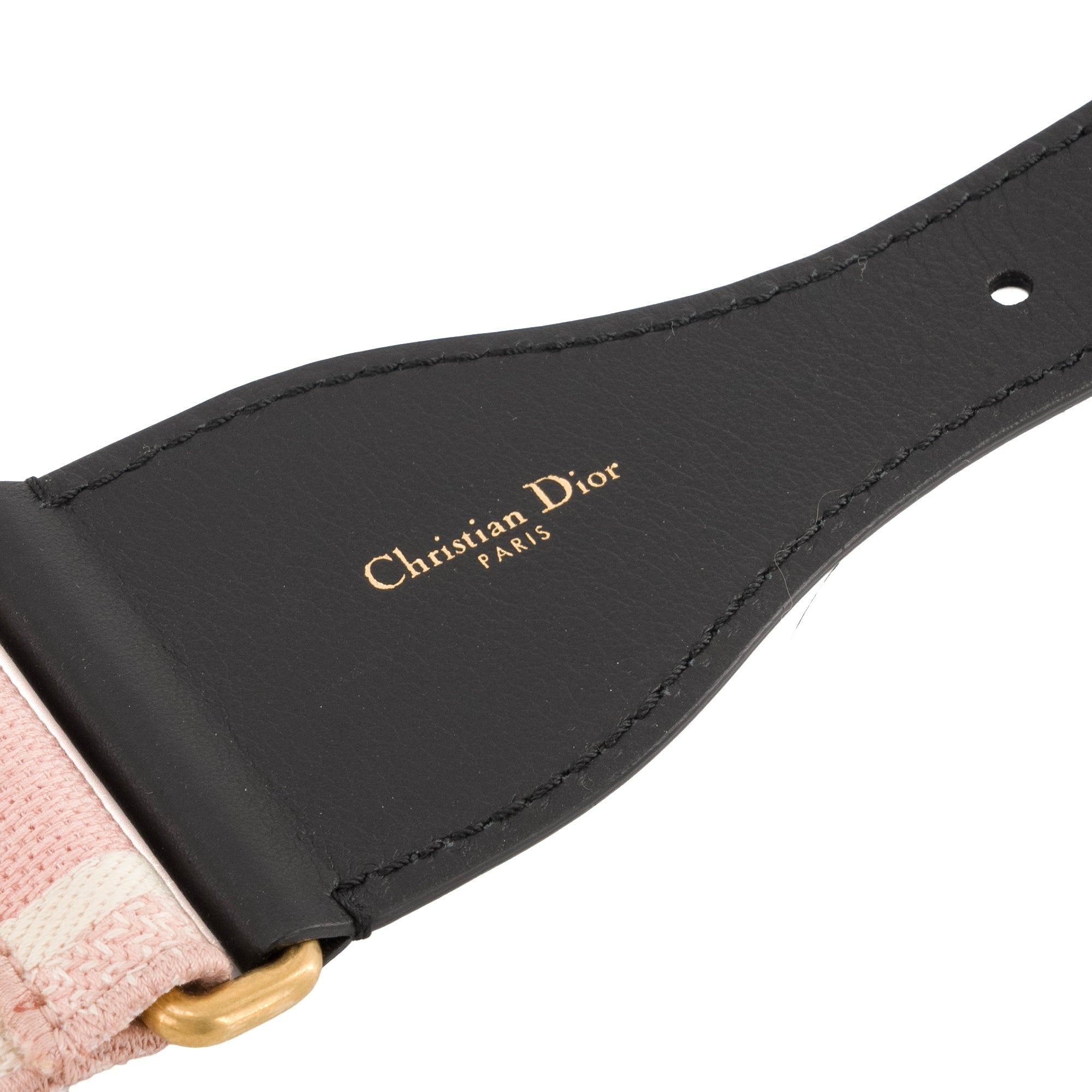 DIOR - Ceinture Dior en toile rose et blanche (T85)