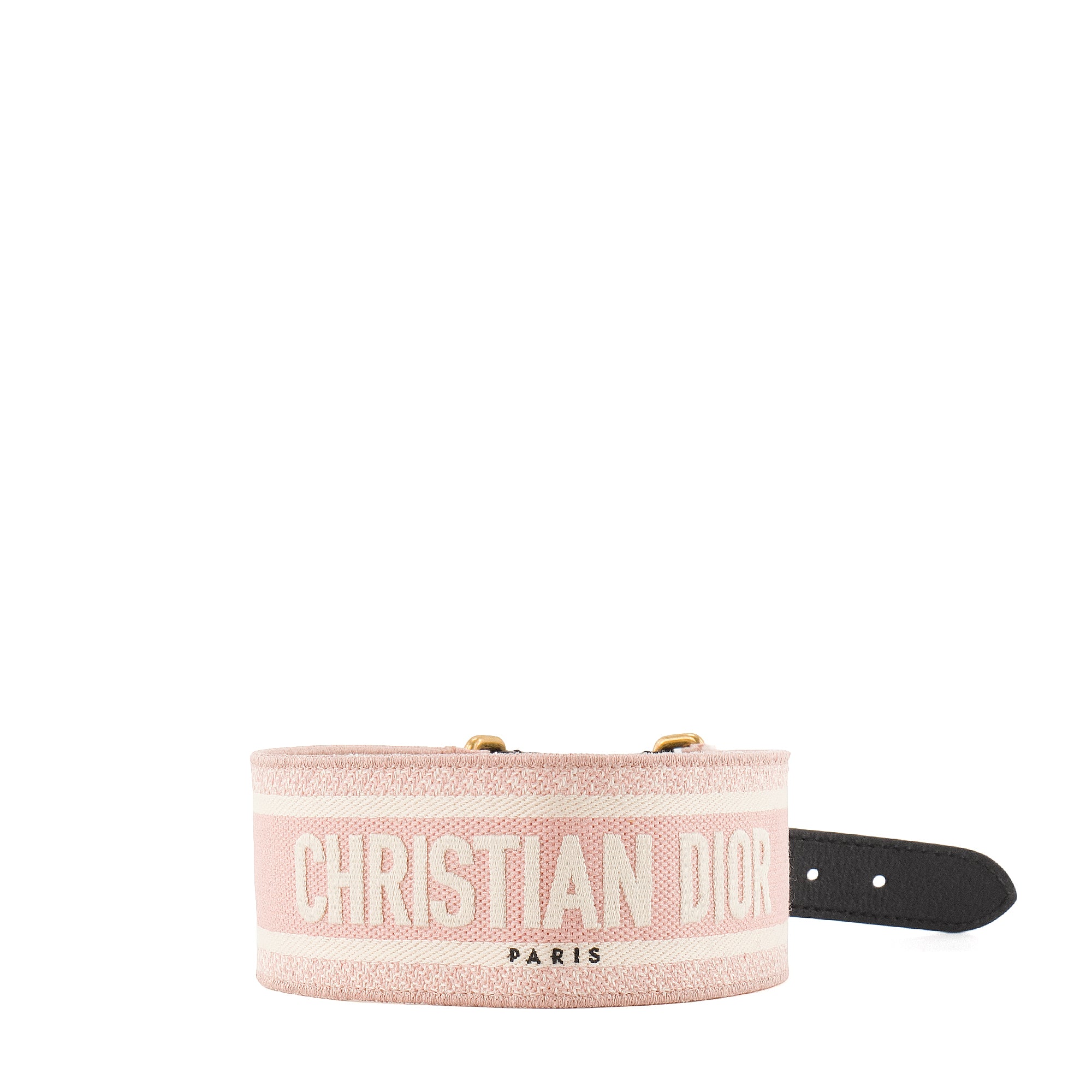 DIOR - Ceinture Dior en toile rose et blanche (T85)