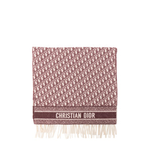 DIOR - Châle Dior Oblique en cachemire bordeaux