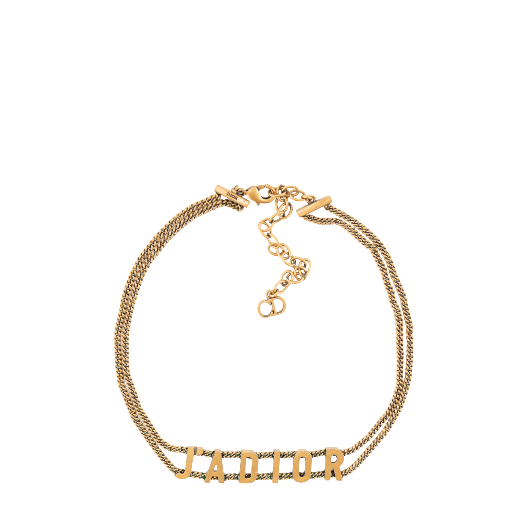 DIOR - Collier ras de cou J'Adior Dior en métal doré vieilli