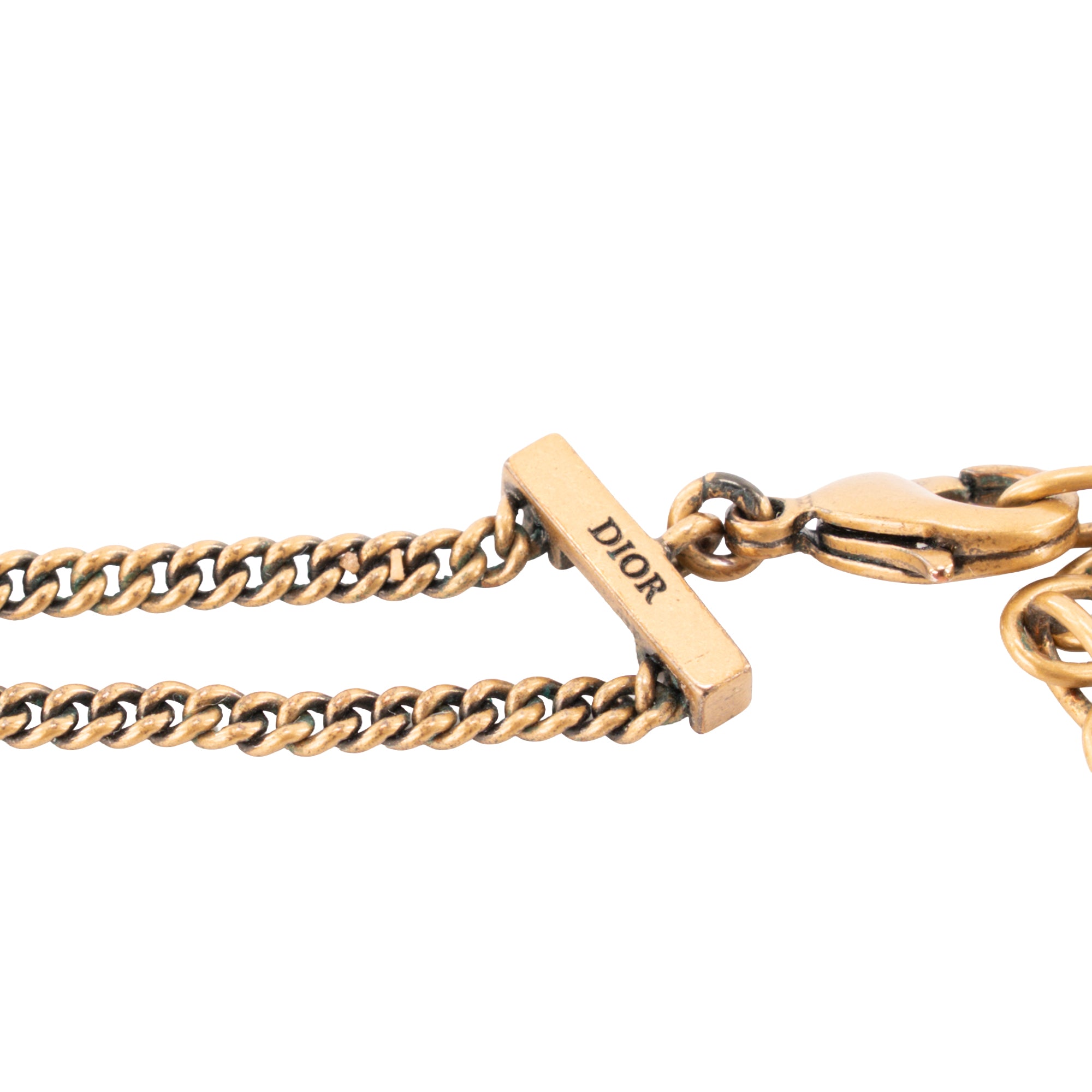 DIOR - Collier ras de cou J'Adior Dior en métal doré vieilli