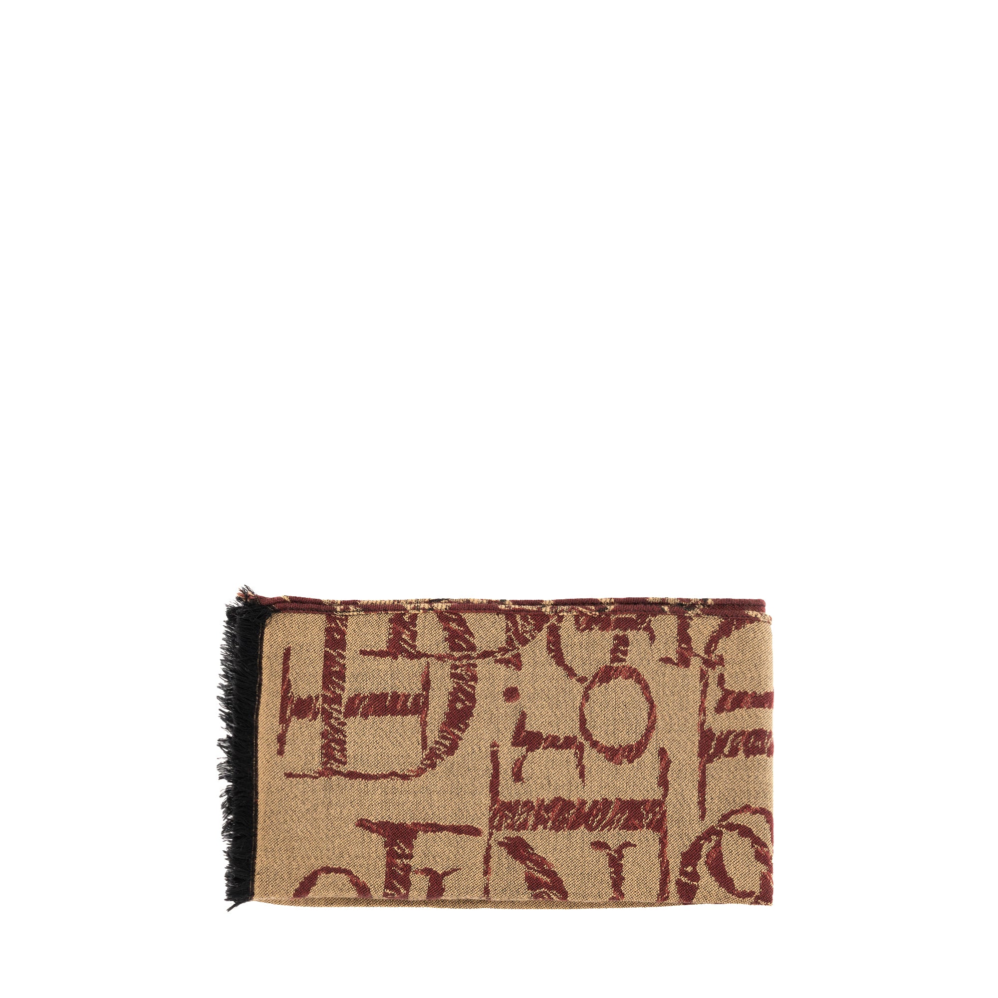 DIOR - Écharpe Dior en laine bordeaux et beige