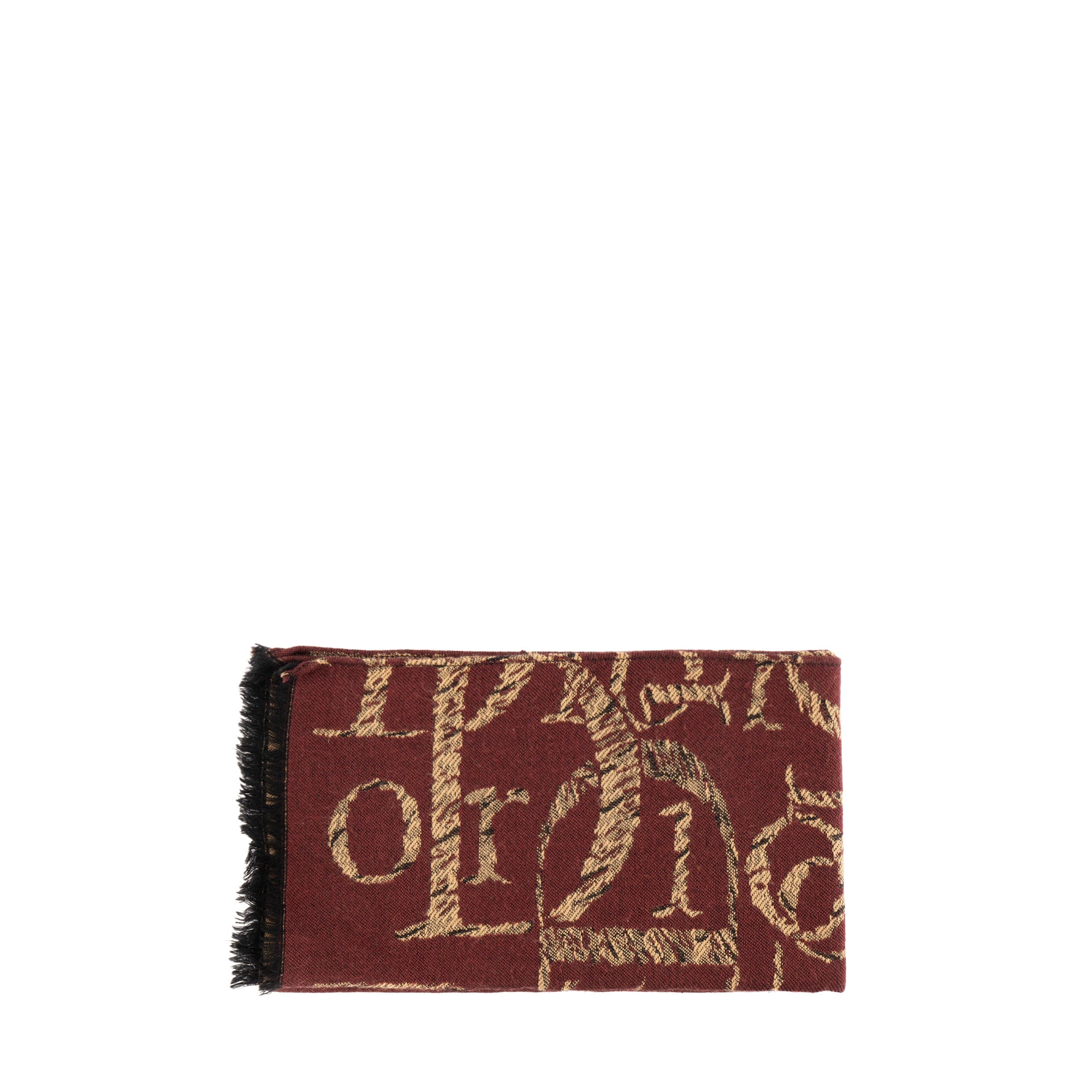 DIOR - Écharpe Dior en laine bordeaux et beige