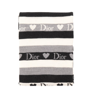 DIOR - Écharpe Dior en laine noire et grise