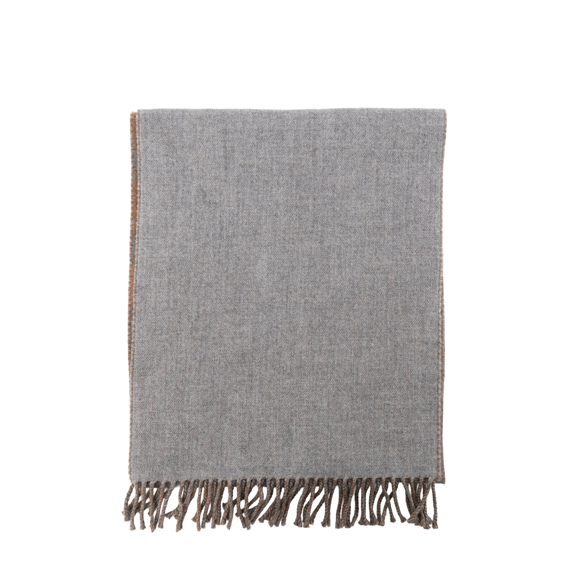 DIOR - Écharpe Double Face Oblique Dior en laine et cachemire marron et gris