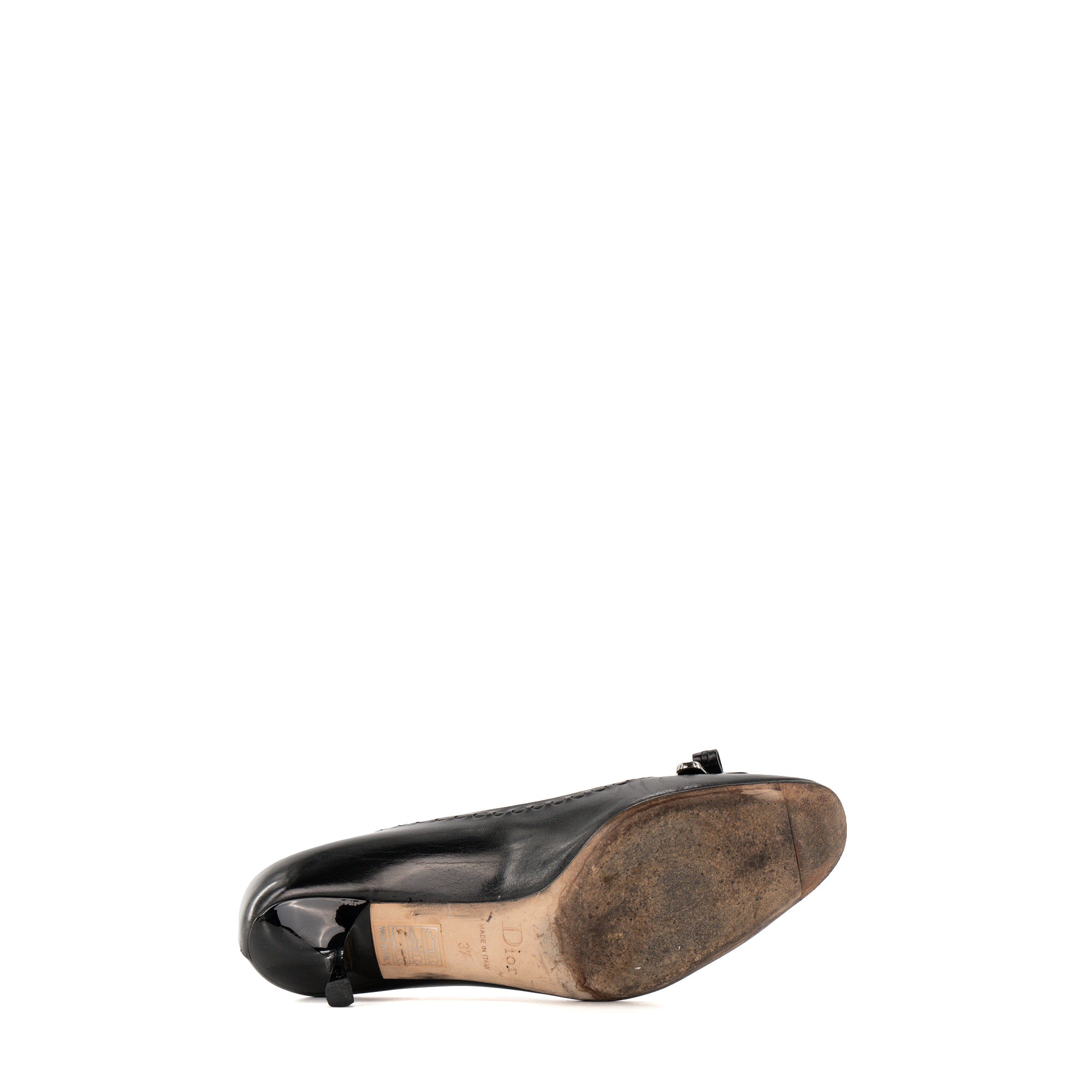 DIOR - Escarpins Dior en cuir lisse noir (T37)