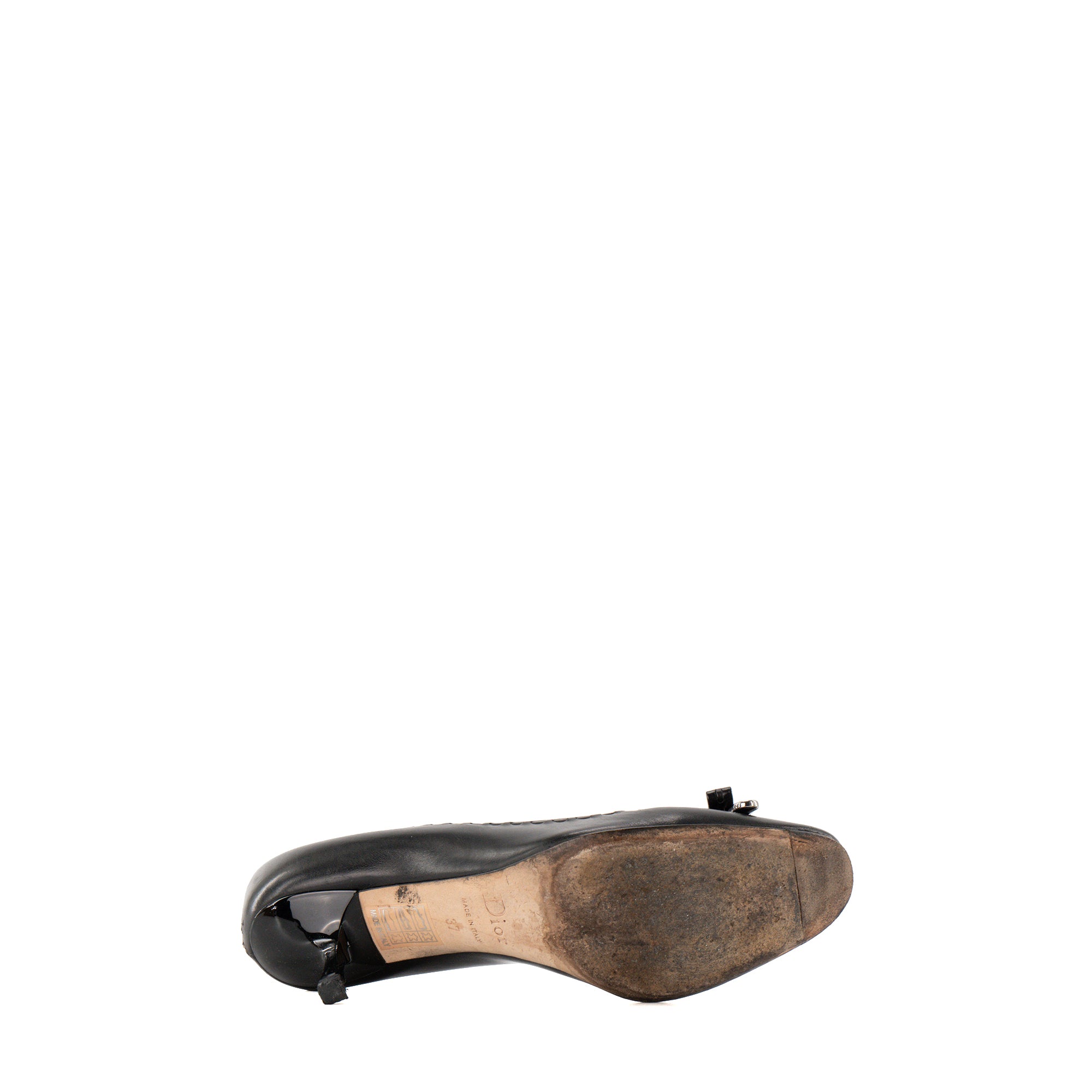 DIOR - Escarpins Dior en cuir lisse noir (T37)