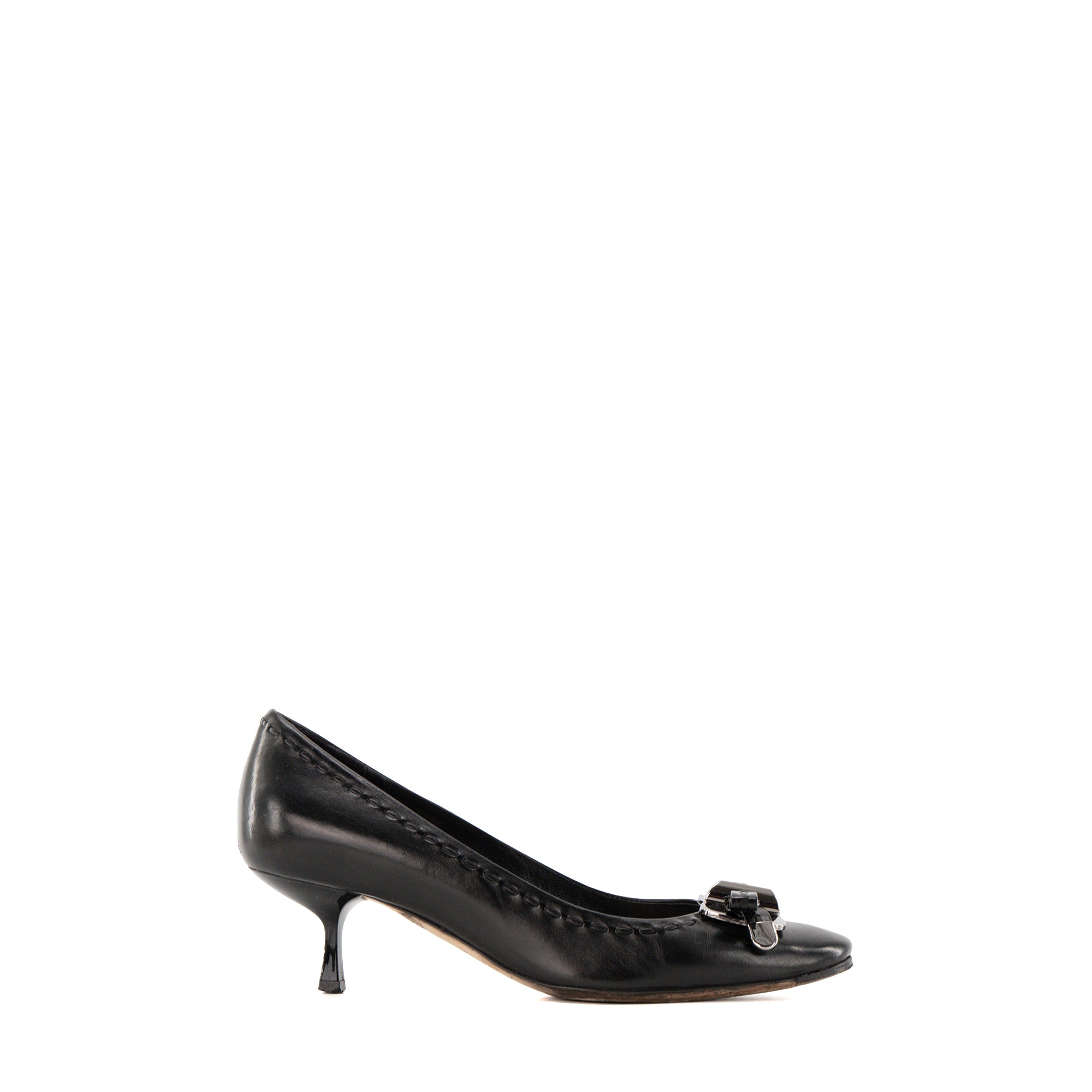 DIOR - Escarpins Dior en cuir lisse noir (T37)
