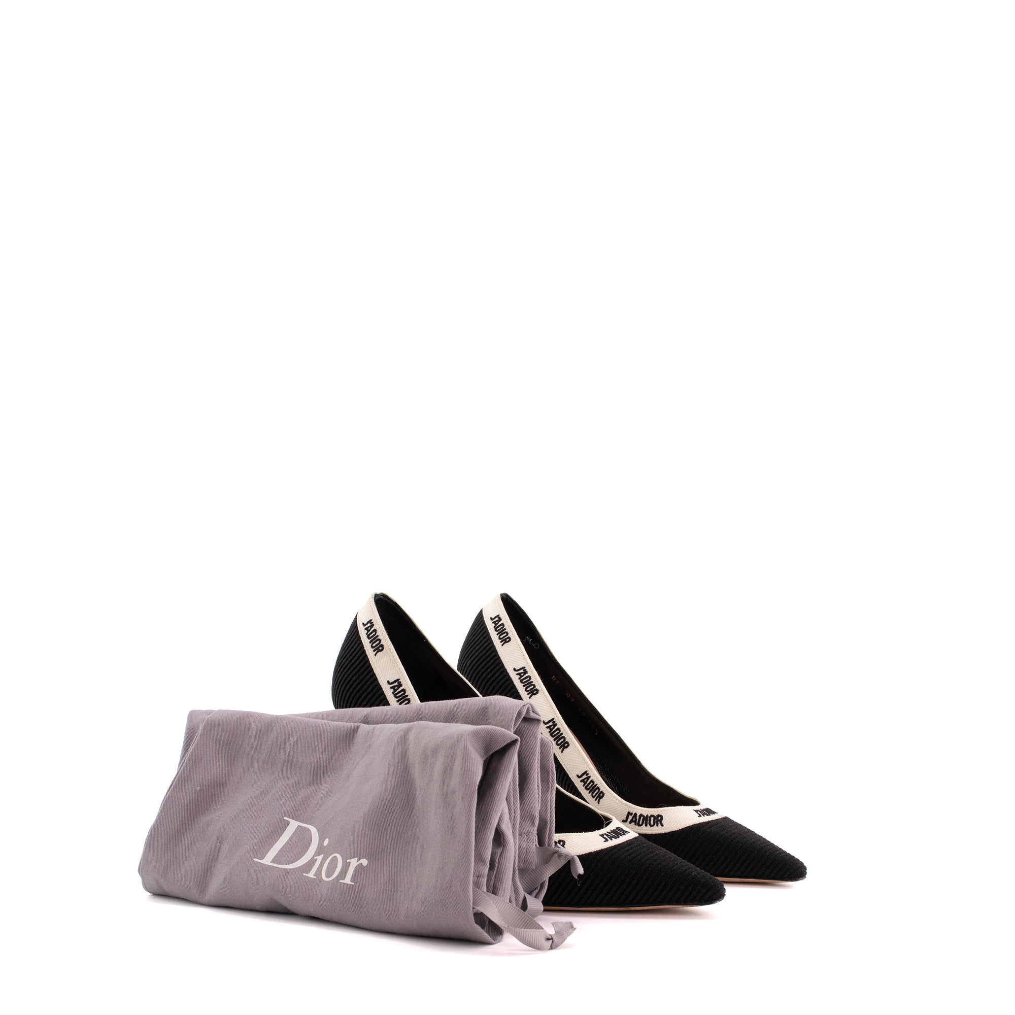 DIOR - Escarpins J'Adior Dior en coton noir et blanc (T38.5)
