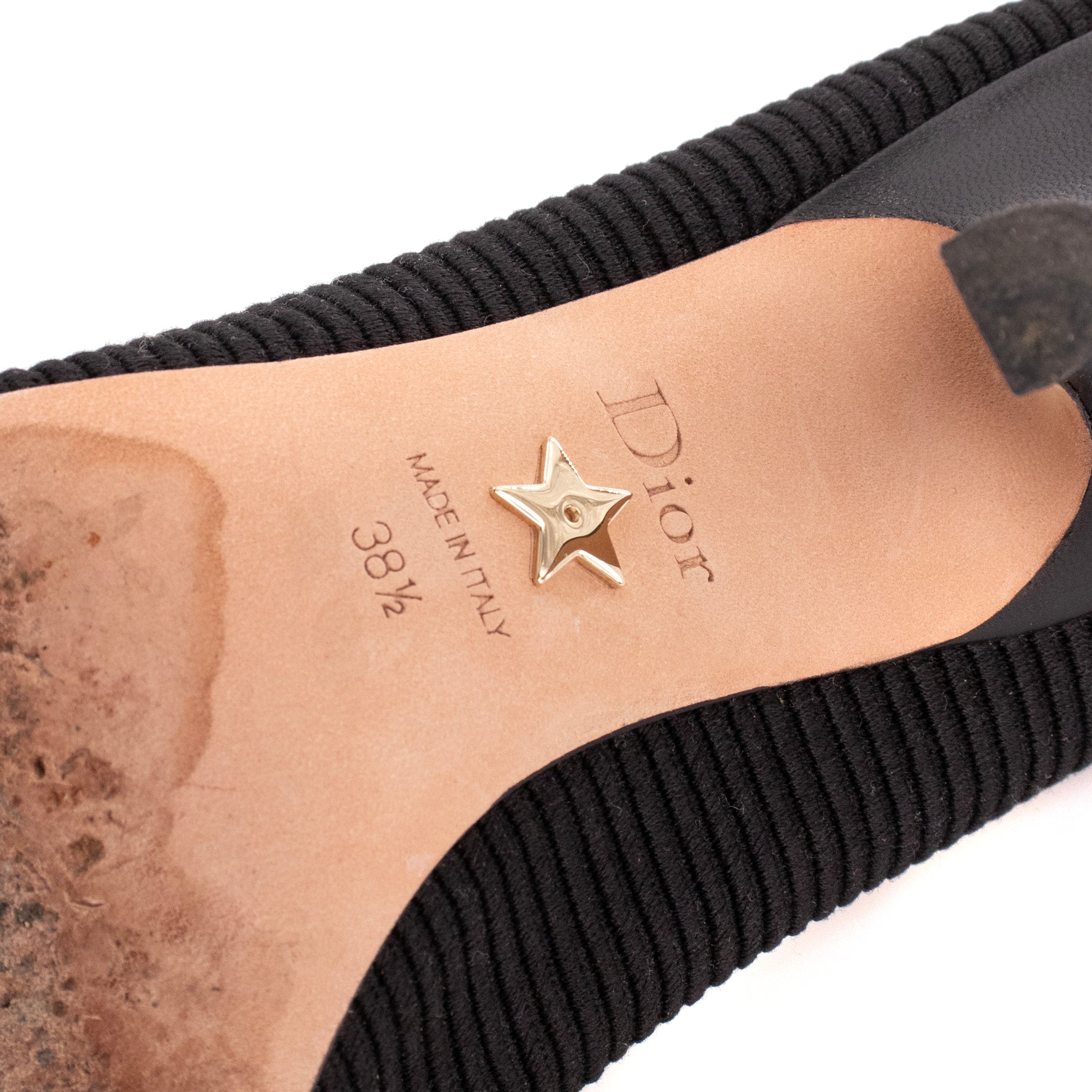 DIOR - Escarpins J'Adior Dior en coton noir et blanc (T38.5)