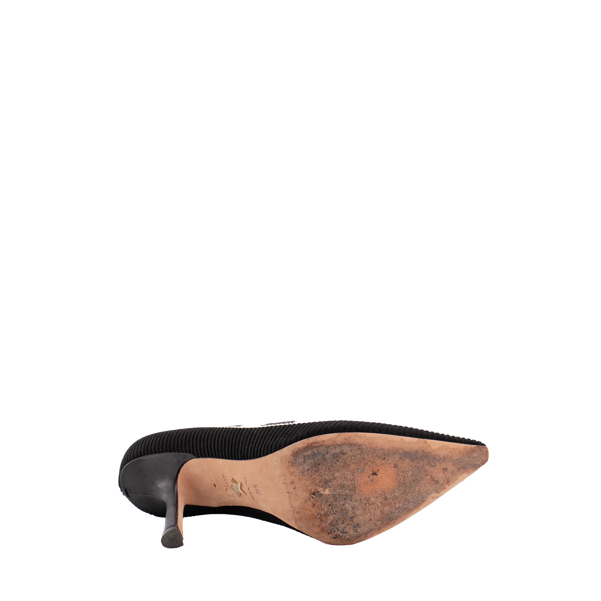 DIOR - Escarpins J'Adior Dior en coton noir et blanc (T38.5)