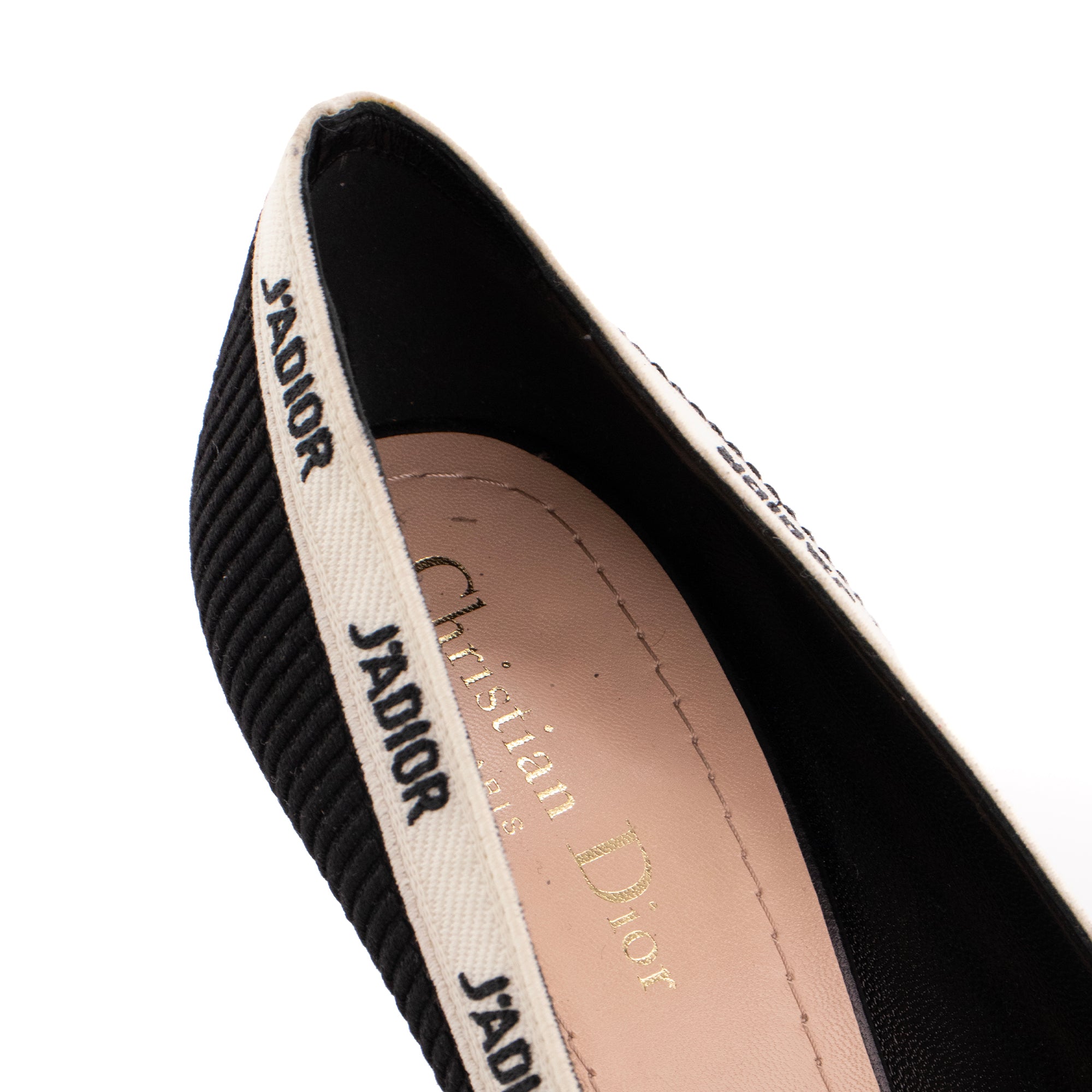 DIOR - Escarpins J'Adior Dior en coton noir et blanc (T38.5)