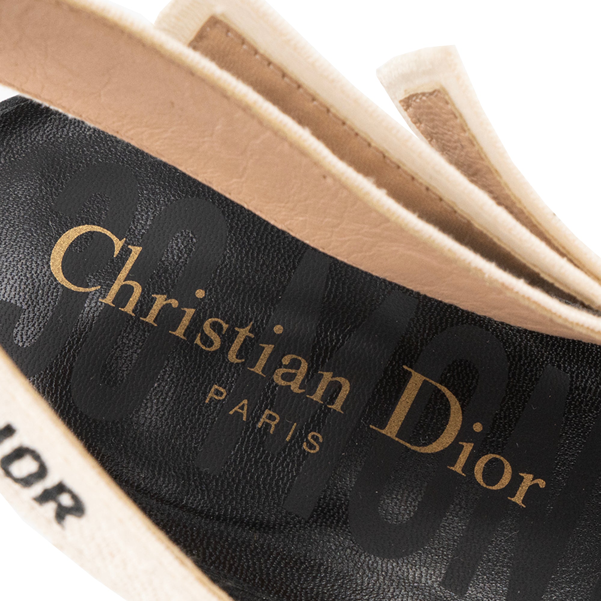 DIOR - Escarpins Slingback J'Adior Dior en toile pieds de poule blanche et noire (T39,5)
