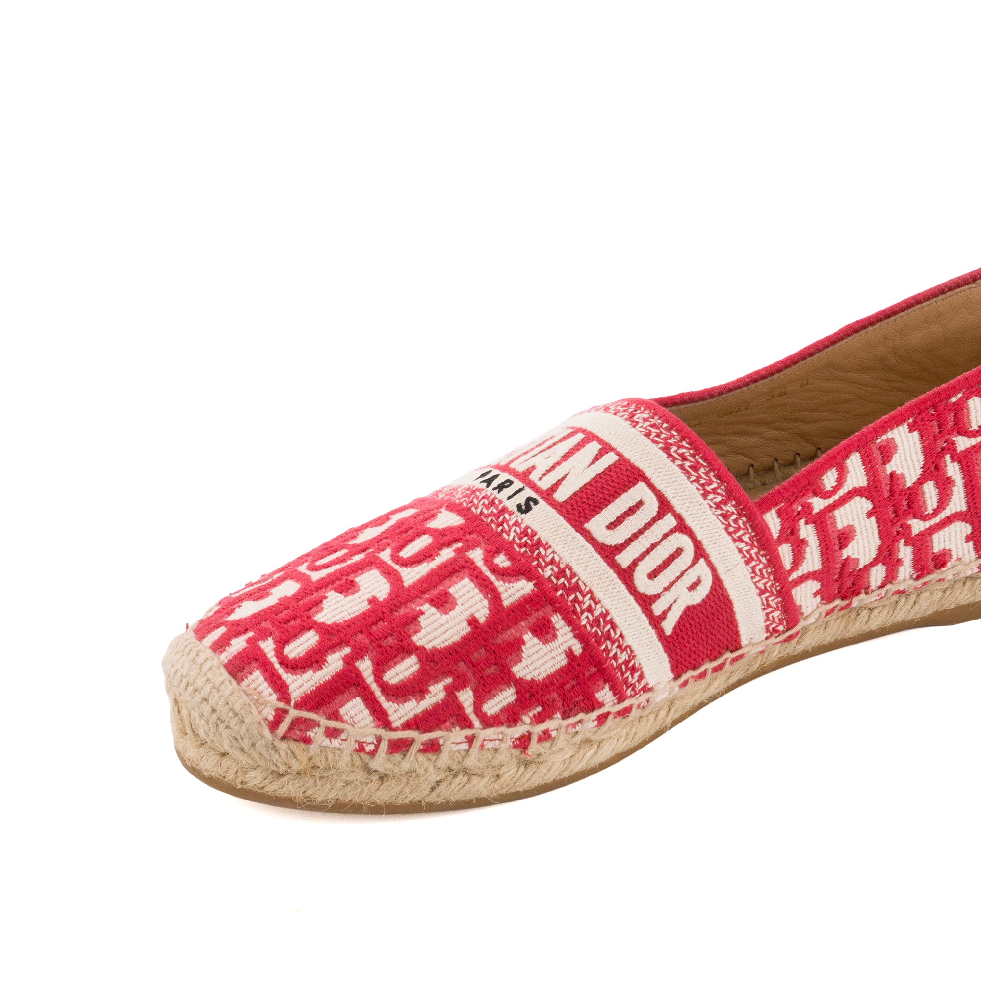 DIOR - Espadrilles Granville Dior en toile Dior Oblique beige et rouge (T38)