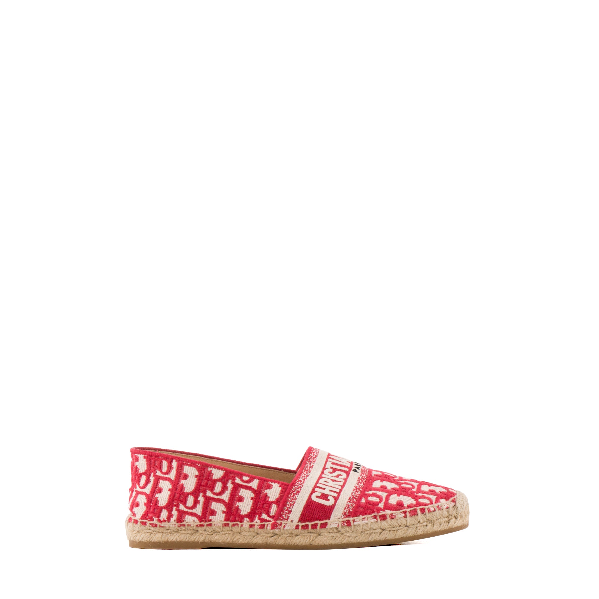 DIOR - Espadrilles Granville Dior en toile Dior Oblique beige et rouge (T38)