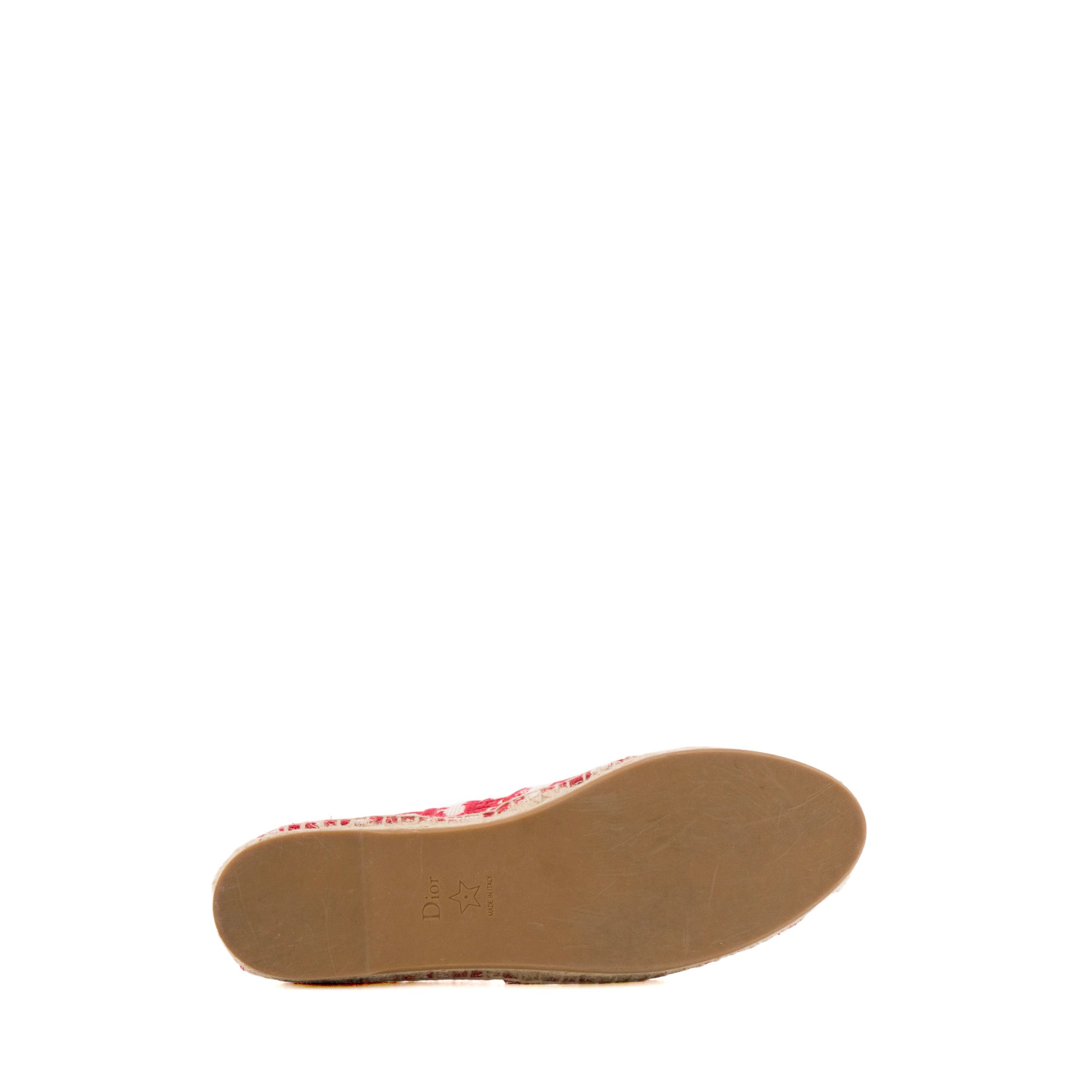 DIOR - Espadrilles Granville Dior en toile Dior Oblique beige et rouge (T38)