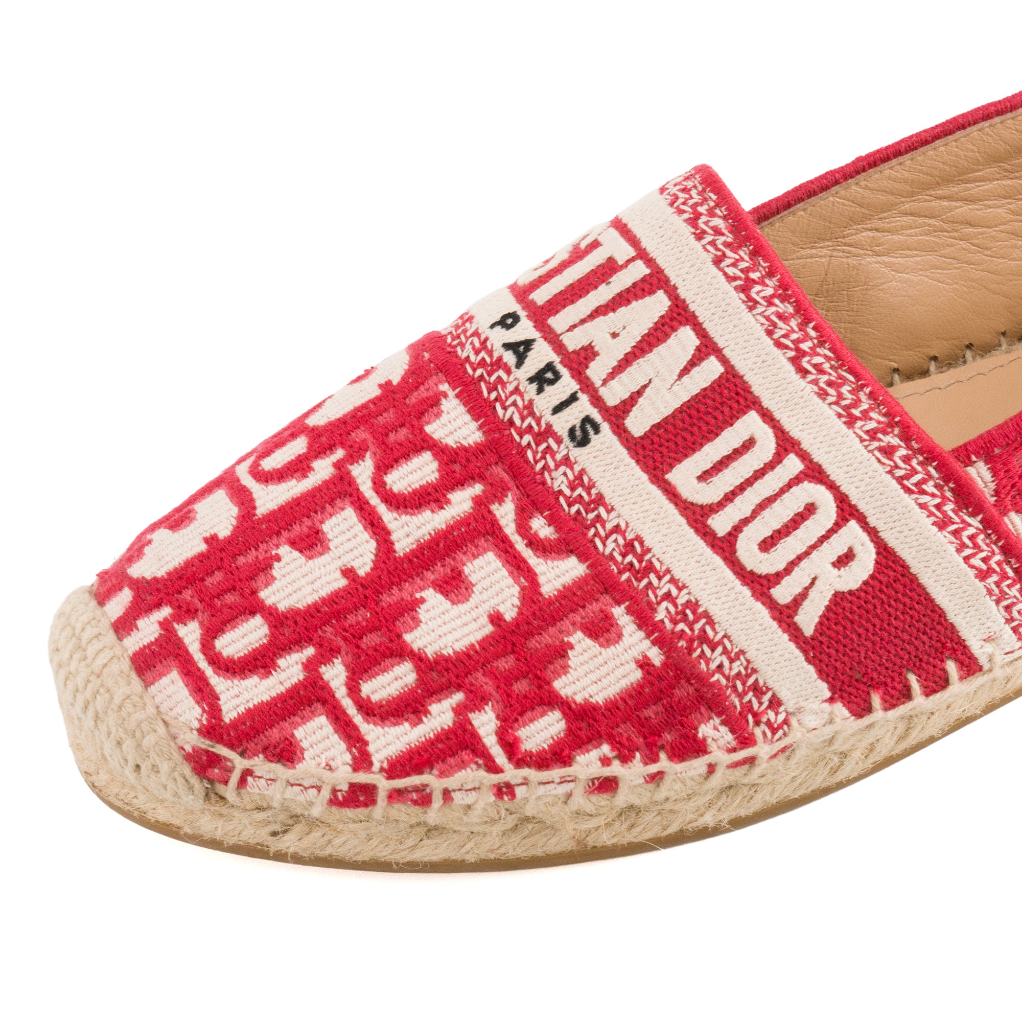DIOR - Espadrilles Granville Dior en toile Dior Oblique beige et rouge (T38)