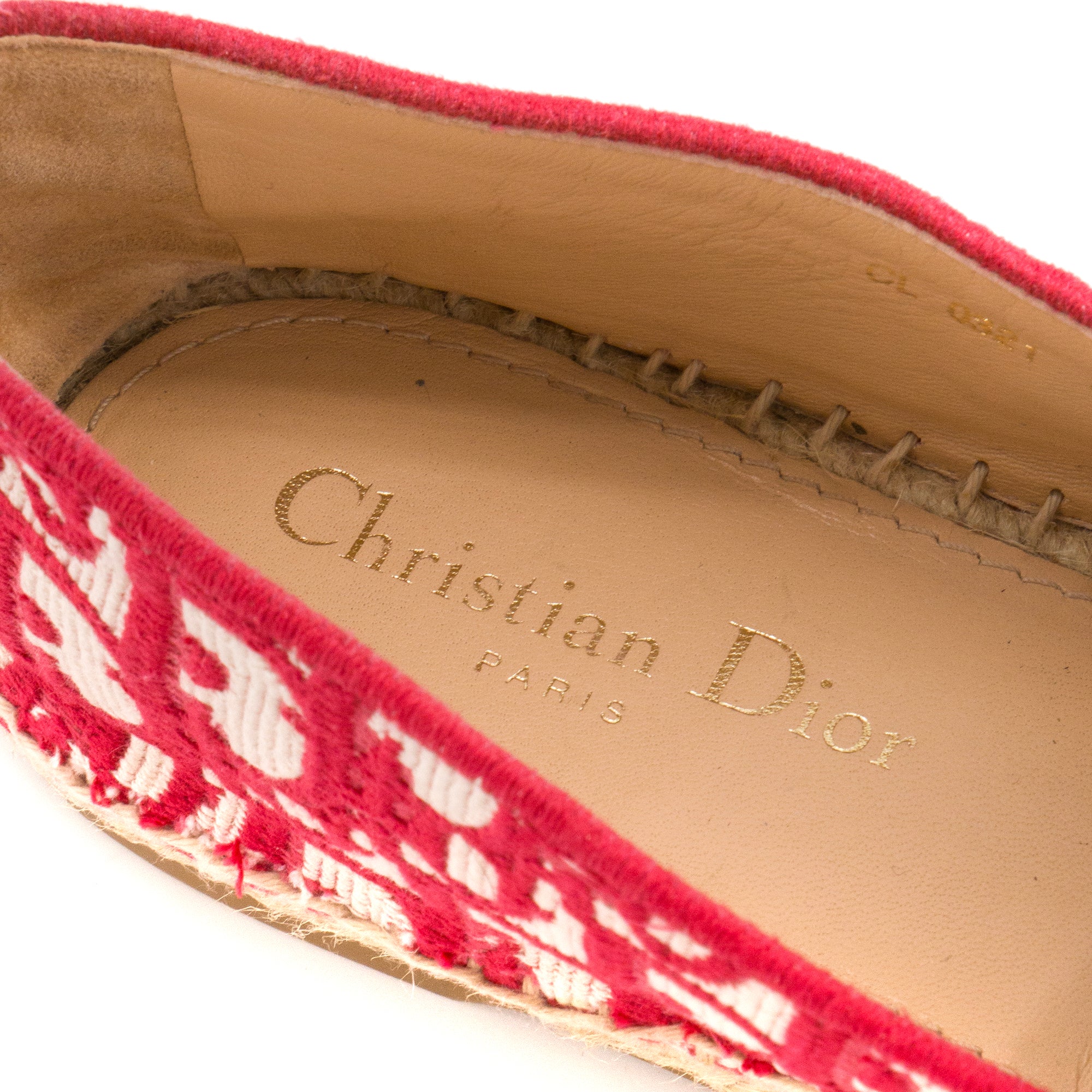 DIOR - Espadrilles Granville Dior en toile Dior Oblique beige et rouge (T38)