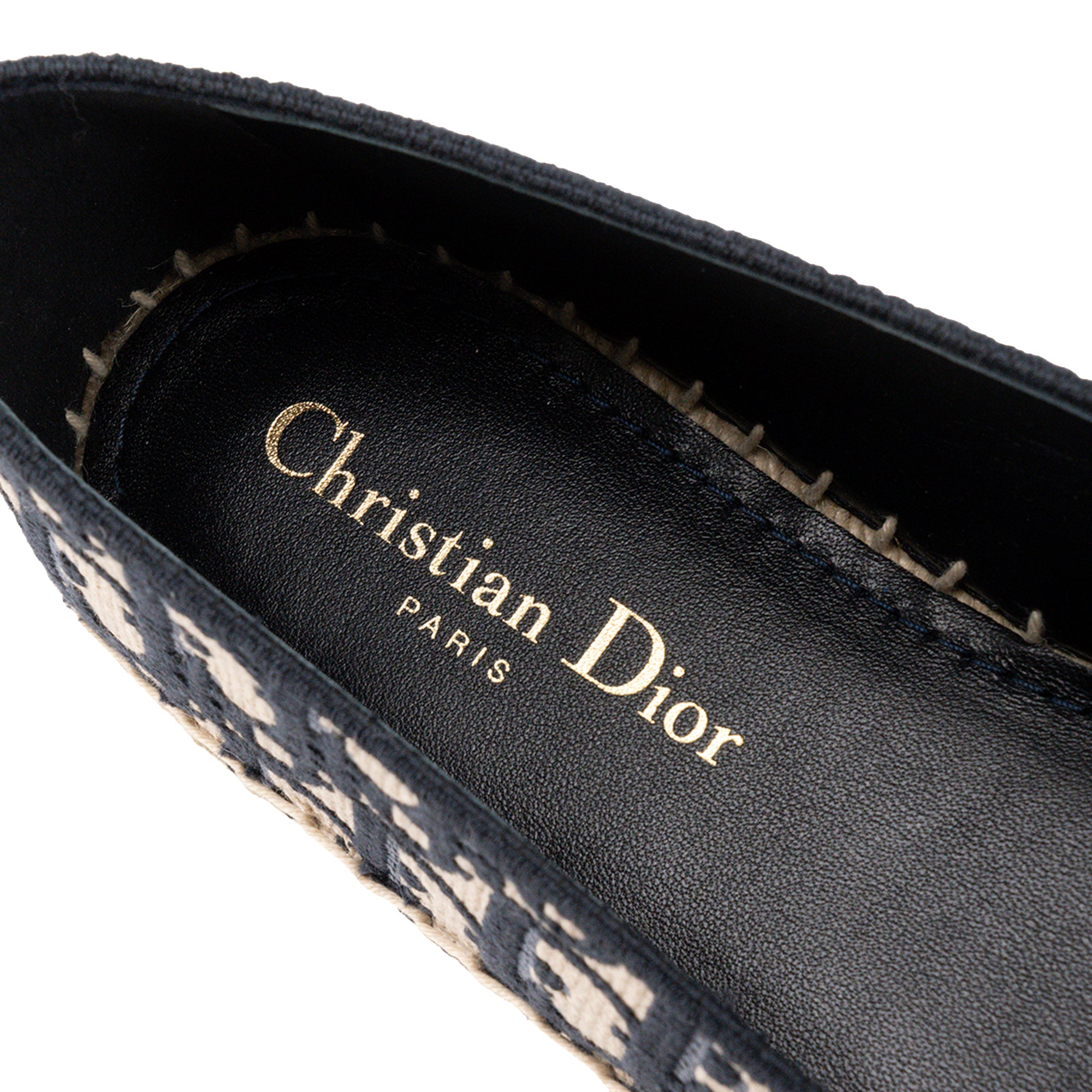 DIOR - Espadrilles Granville Dior en toile Dior Oblique bleu marine et beige (T39)