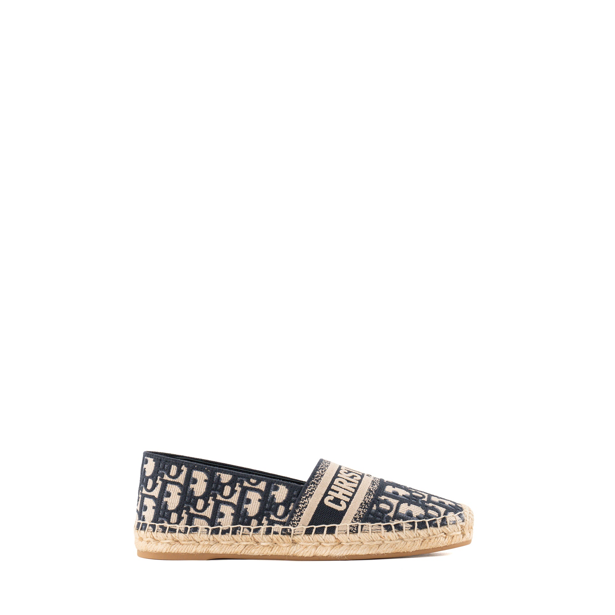 DIOR - Espadrilles Granville Dior en toile Dior Oblique bleu marine et beige (T39)