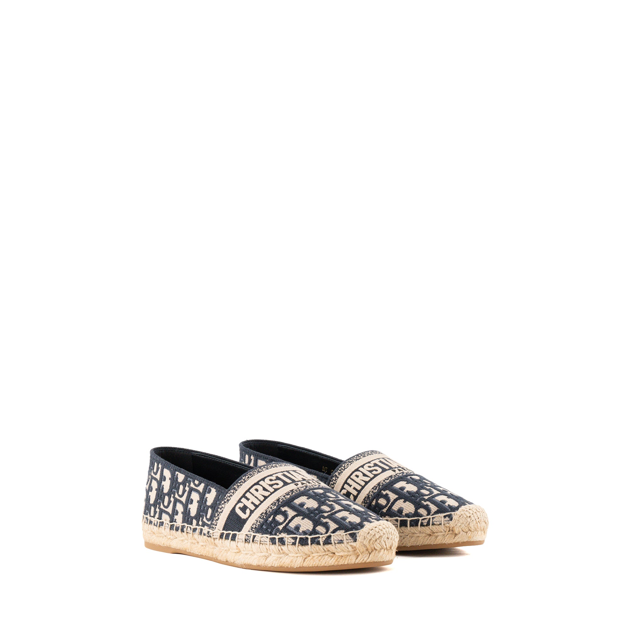 DIOR - Espadrilles Granville Dior en toile Dior Oblique bleu marine et beige (T39)