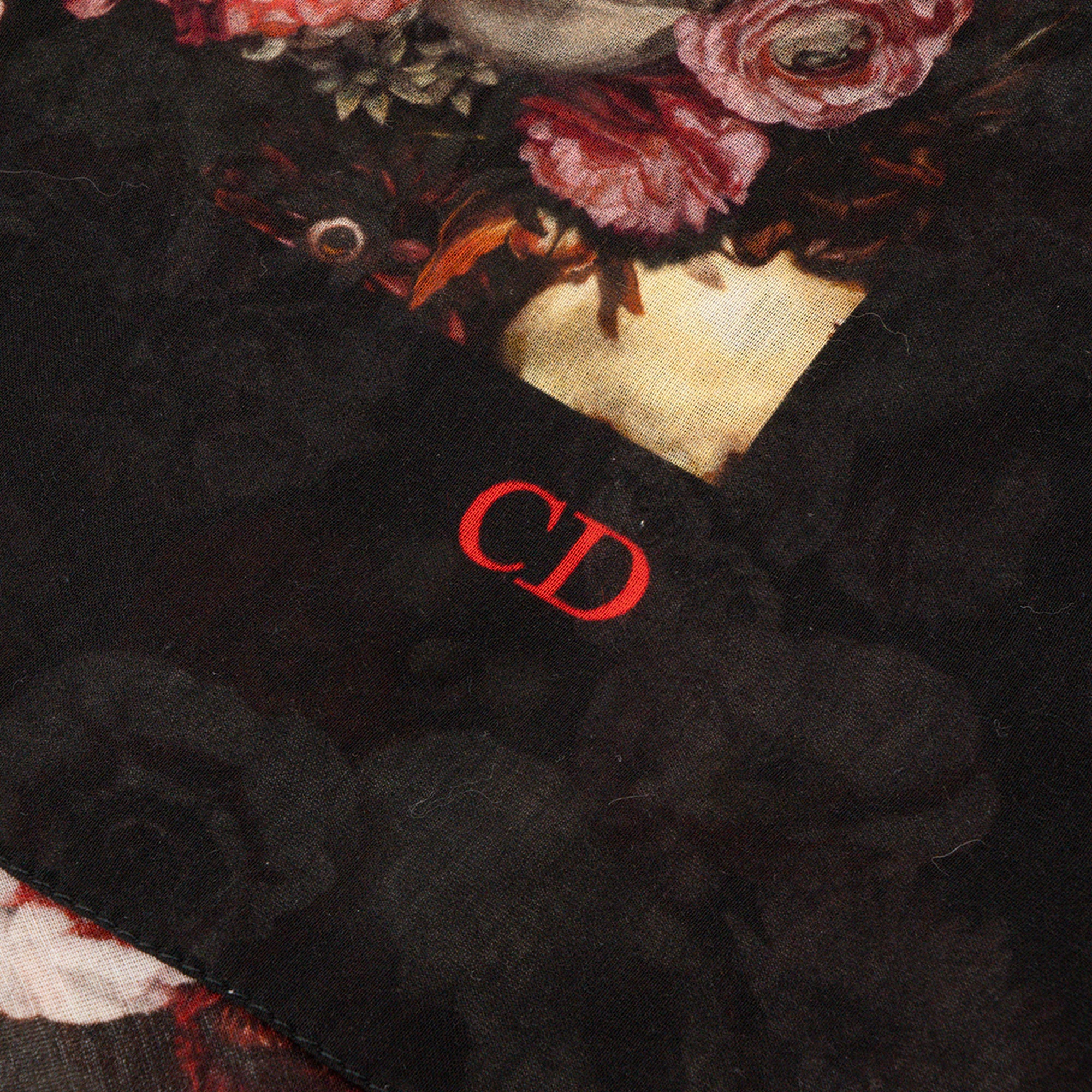 DIOR - Foulard Dior en soie et coton noir