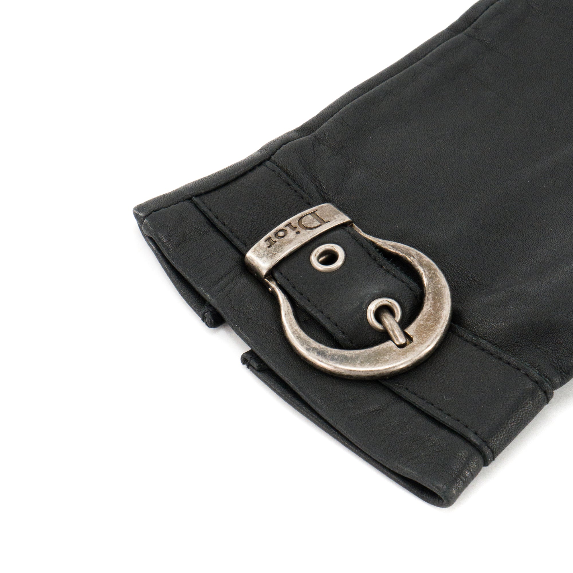 DIOR - Gants Dior en cuir noir (T8)
