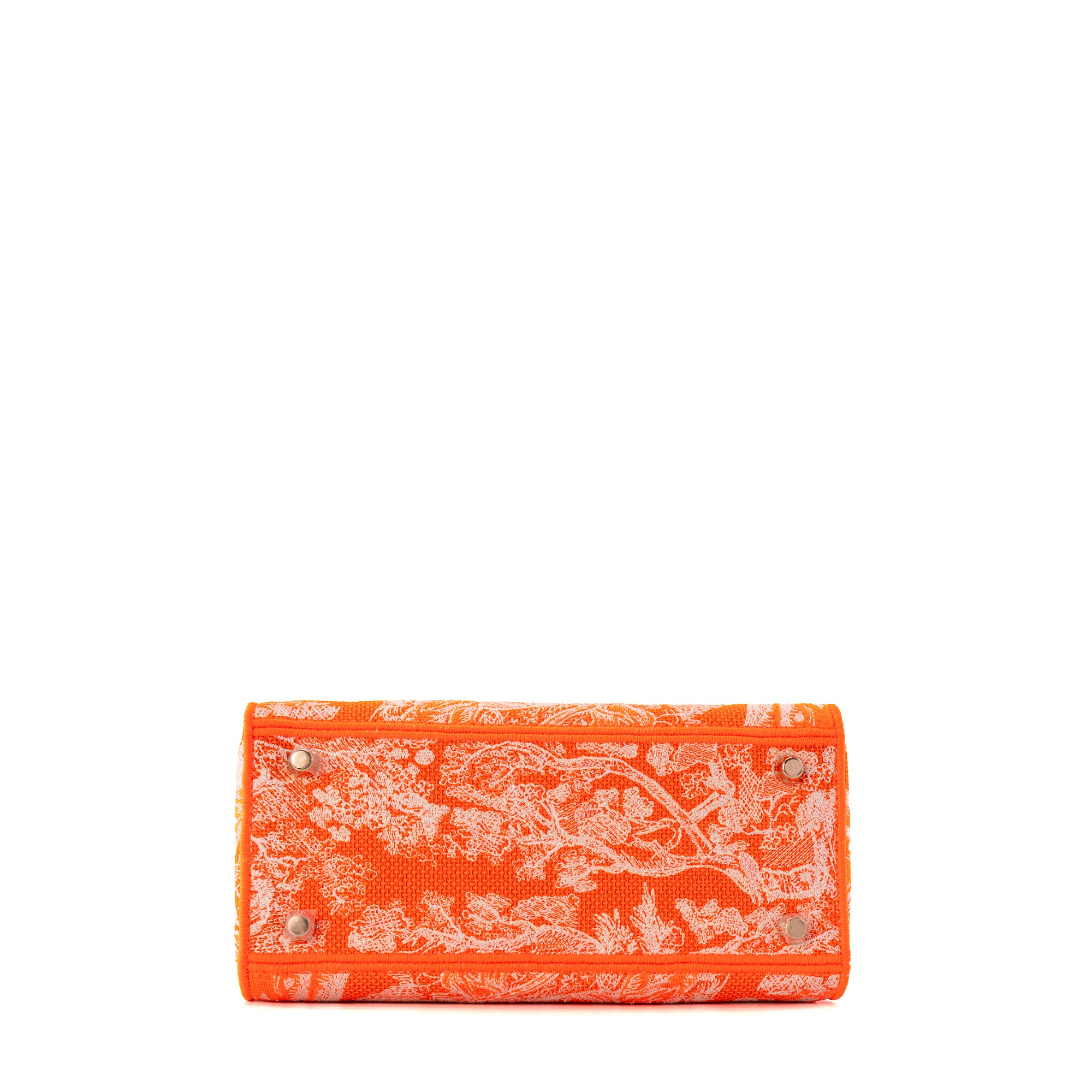 DIOR - Sac à bandoulière Lady D-Lite Dior en toile blanche et orange