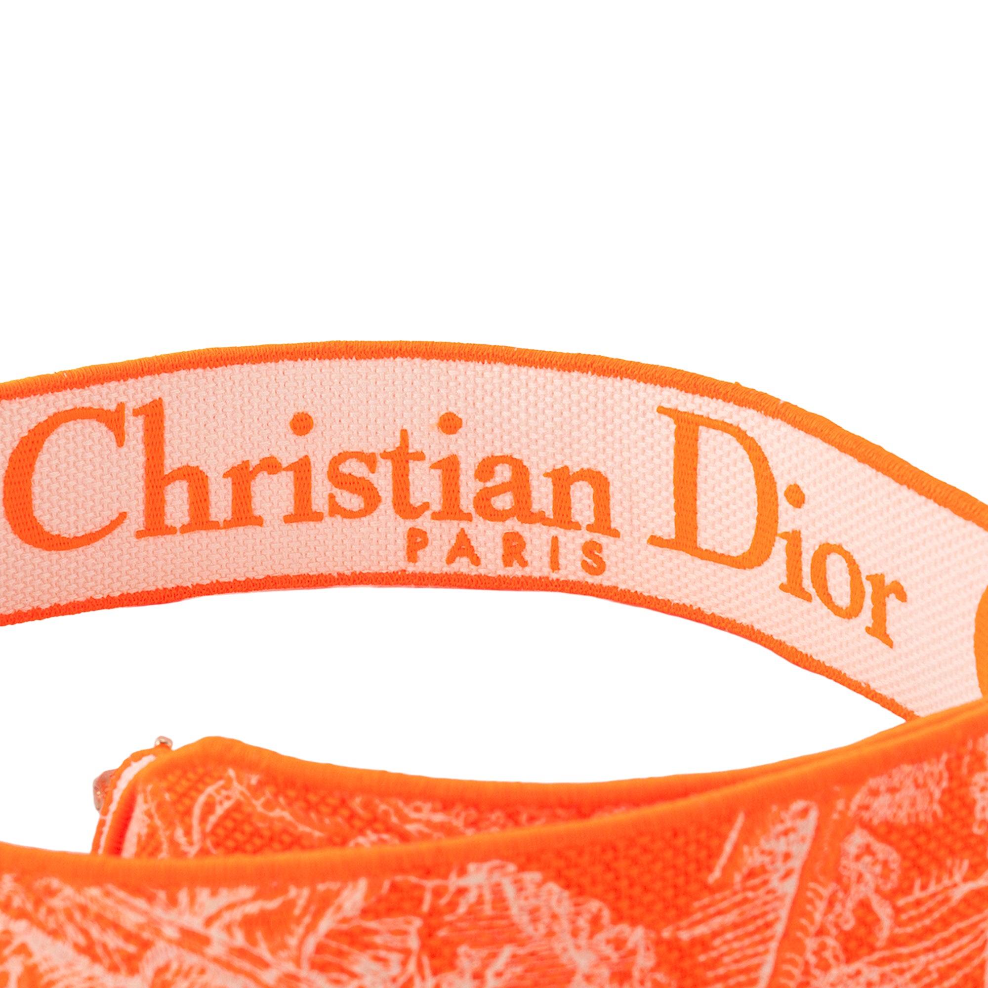 DIOR - Sac à bandoulière Lady D-Lite Dior en toile blanche et orange