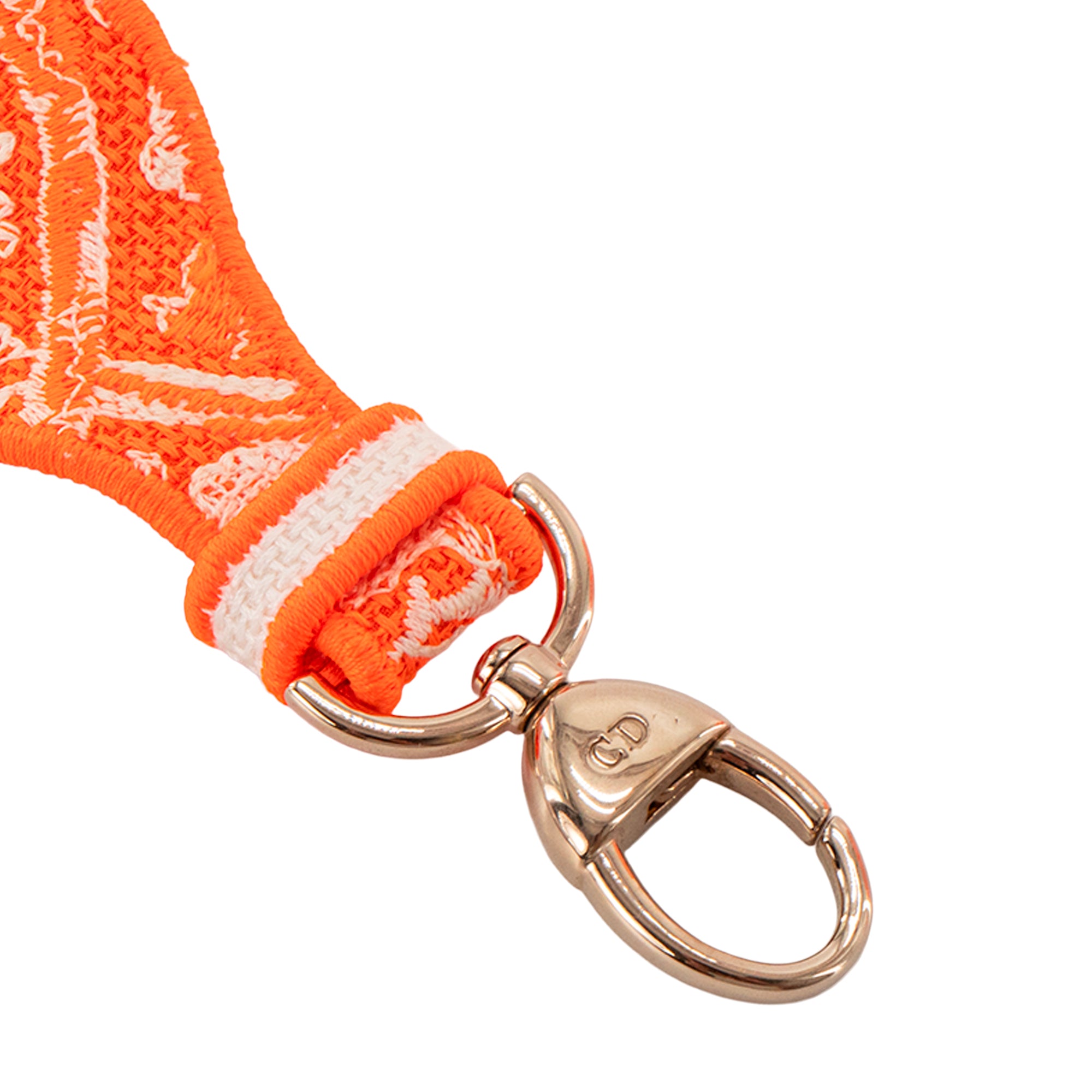 DIOR - Sac à bandoulière Lady D-Lite Dior en toile blanche et orange