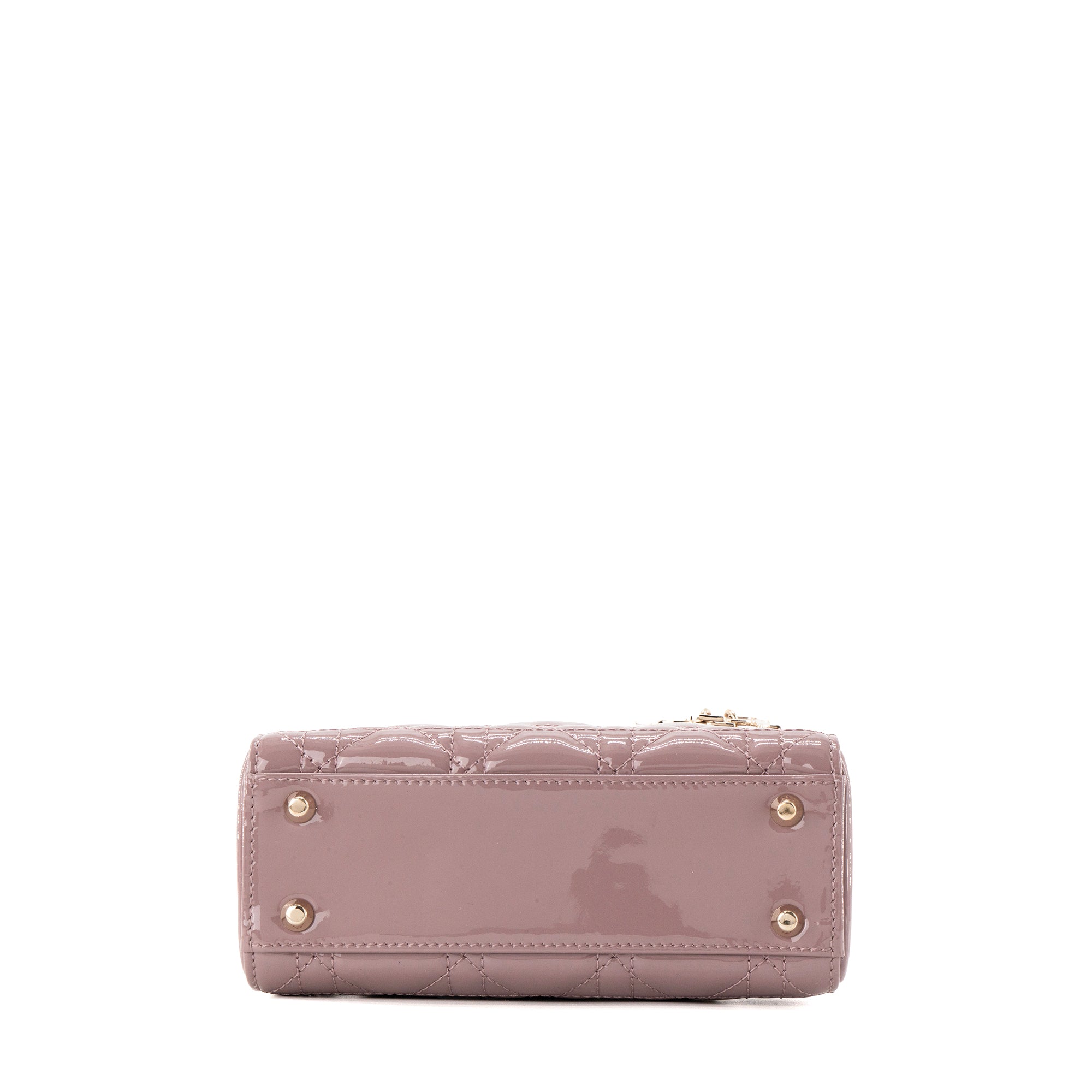DIOR - Sac à bandoulière Lady Dior mini Dior en cuir verni violet
