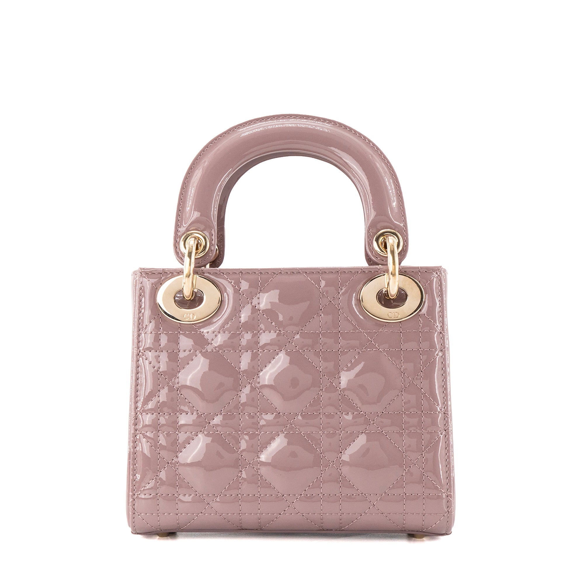DIOR - Sac à bandoulière Lady Dior mini Dior en cuir verni violet