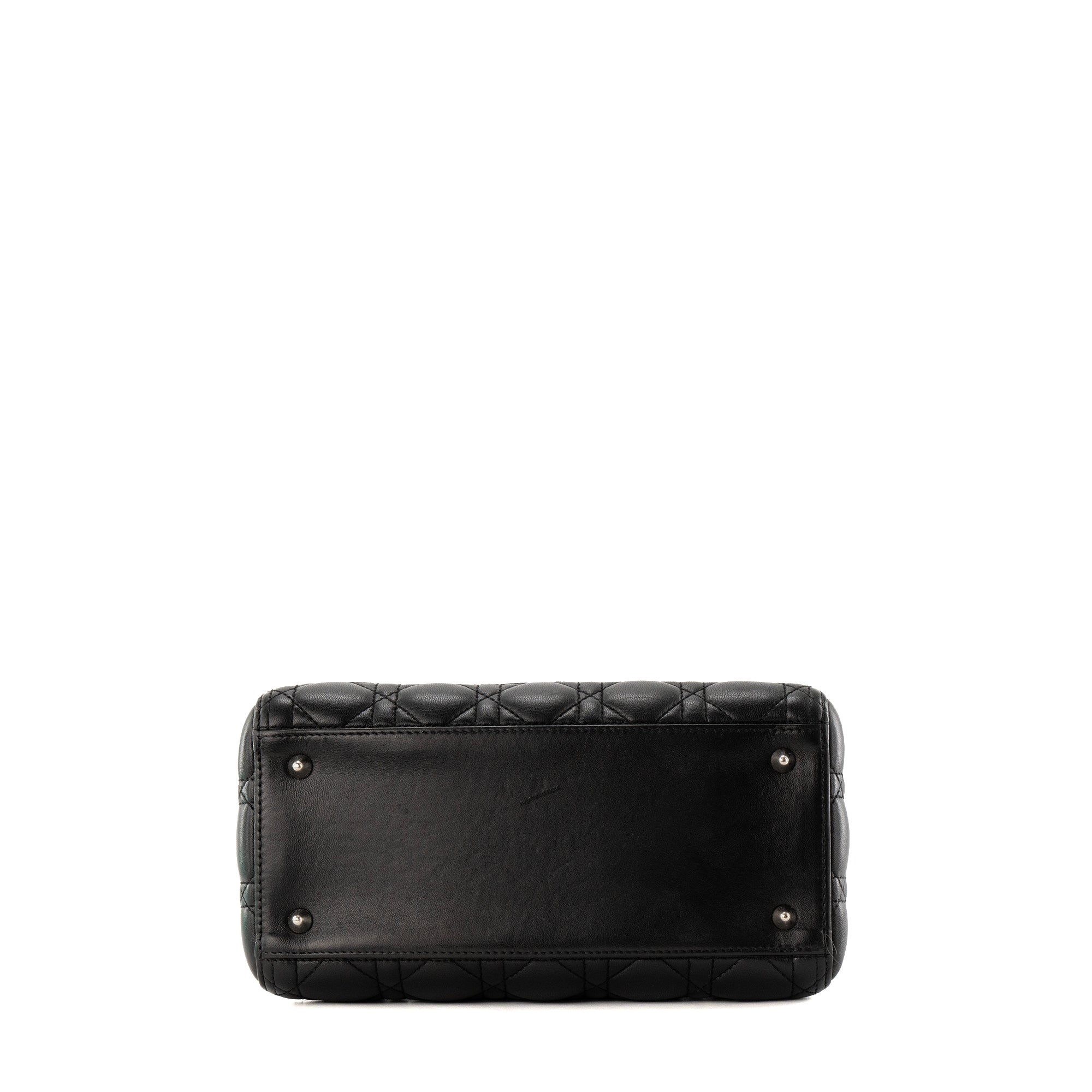DIOR - Sac à main Lady Dior medium en cuir cannage noir