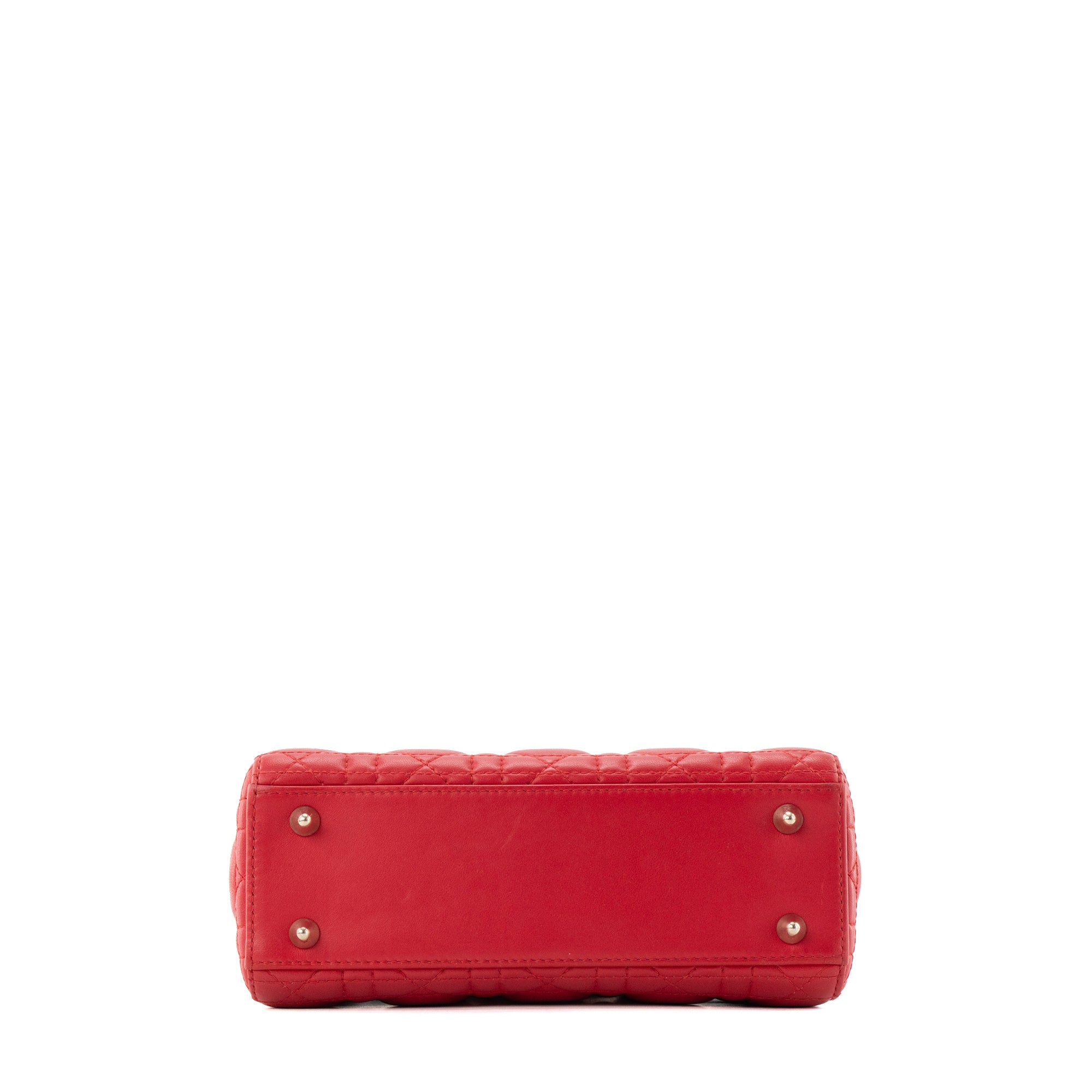 DIOR - Sac à bandoulière Lady Dior My ABCDior small en cuir lisse rouge