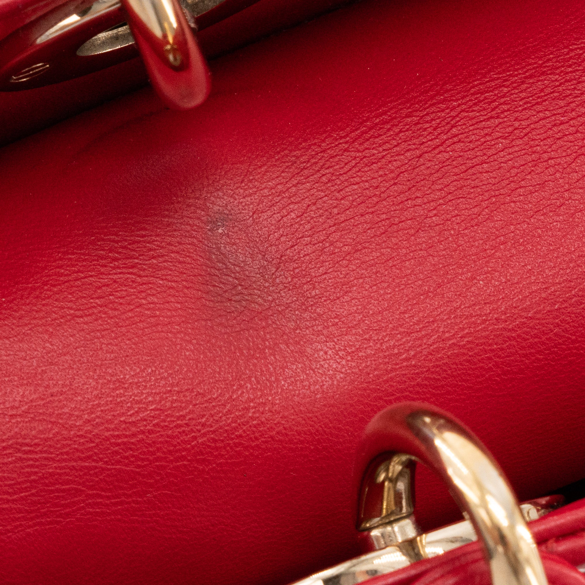 DIOR - Sac à bandoulière Lady Dior My ABCDior small en cuir lisse rouge