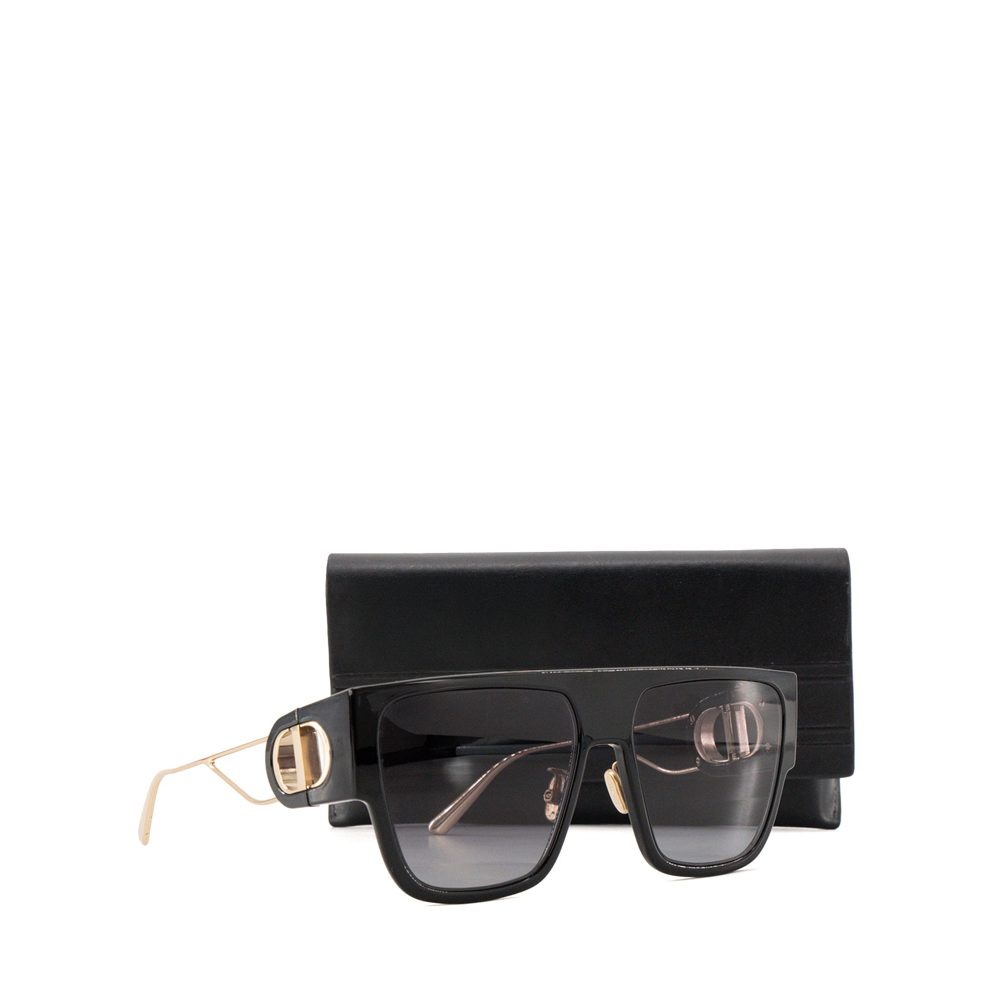 DIOR - Lunettes de soleil 30Montaigne Dior en acétate noir et métal doré